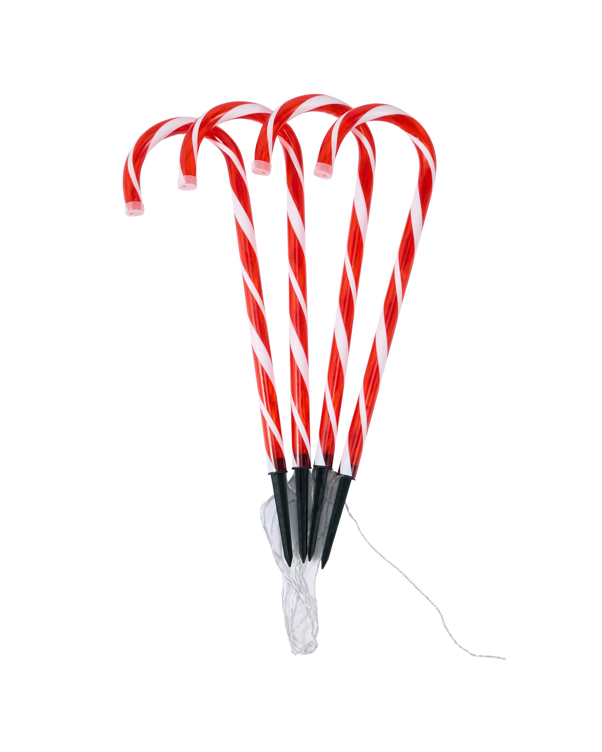 5 4 Pack Solar Powered LED Light Up Candy Cane Stakes, 5 of 9