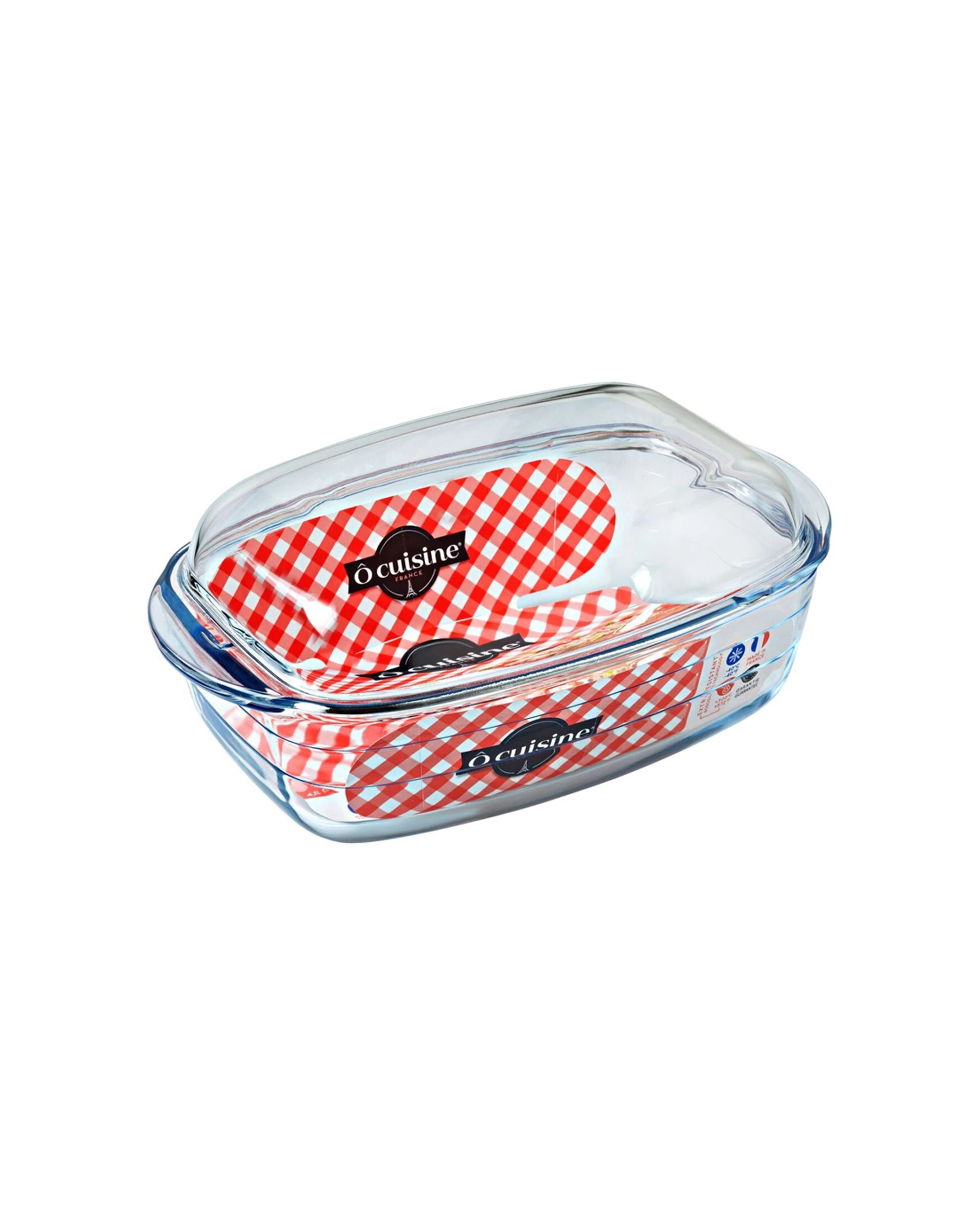 3 O'Cuisine Rectangle Borosilicate Glass Casserole Dish With Lid 37cm/6.5L Oven Safe - Clear, 3 of 4