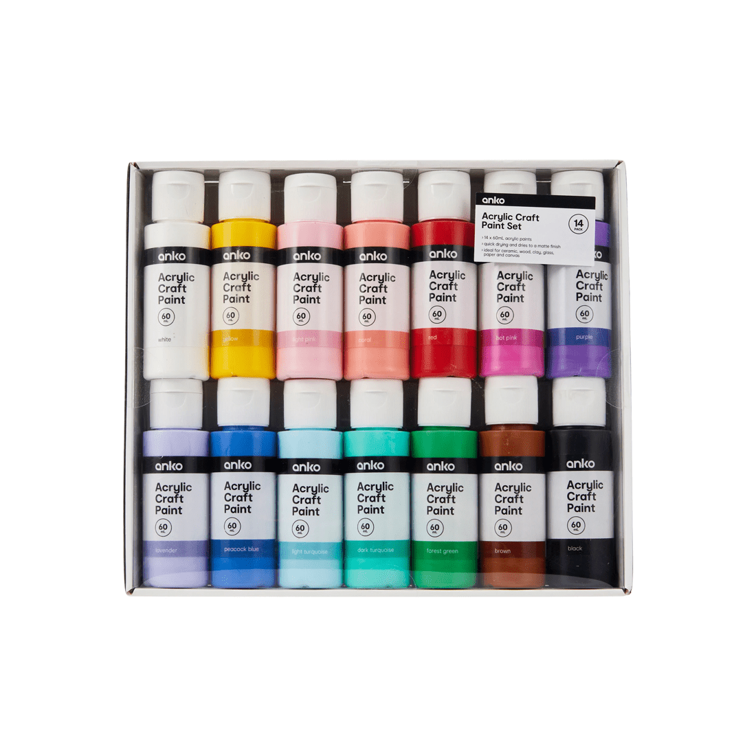 1 14 Pack Acrylic Craft Paint Set, 1 of 2