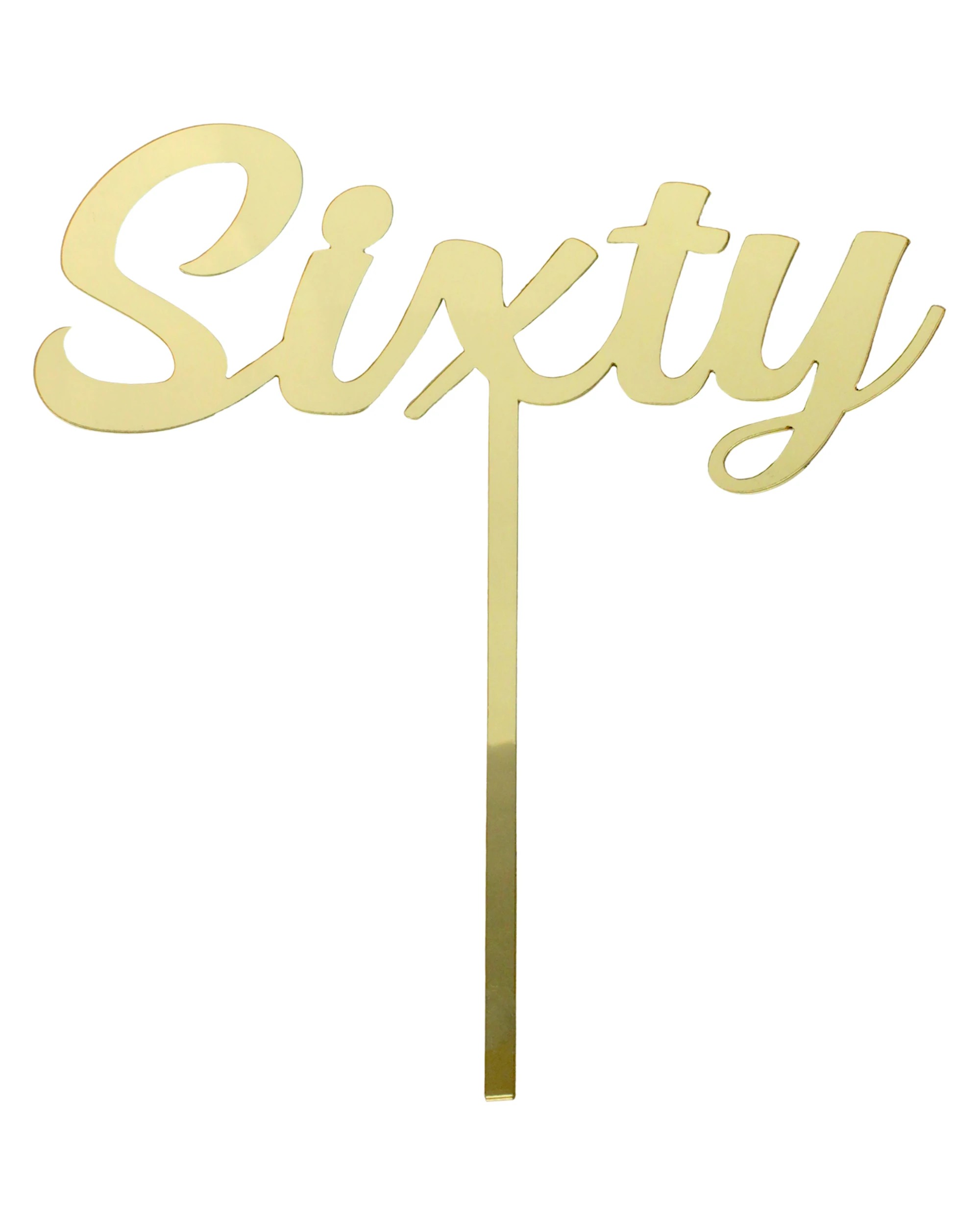 1 Artwrap Sixty Acrylic Cake Topper - Gold, 1 of 2