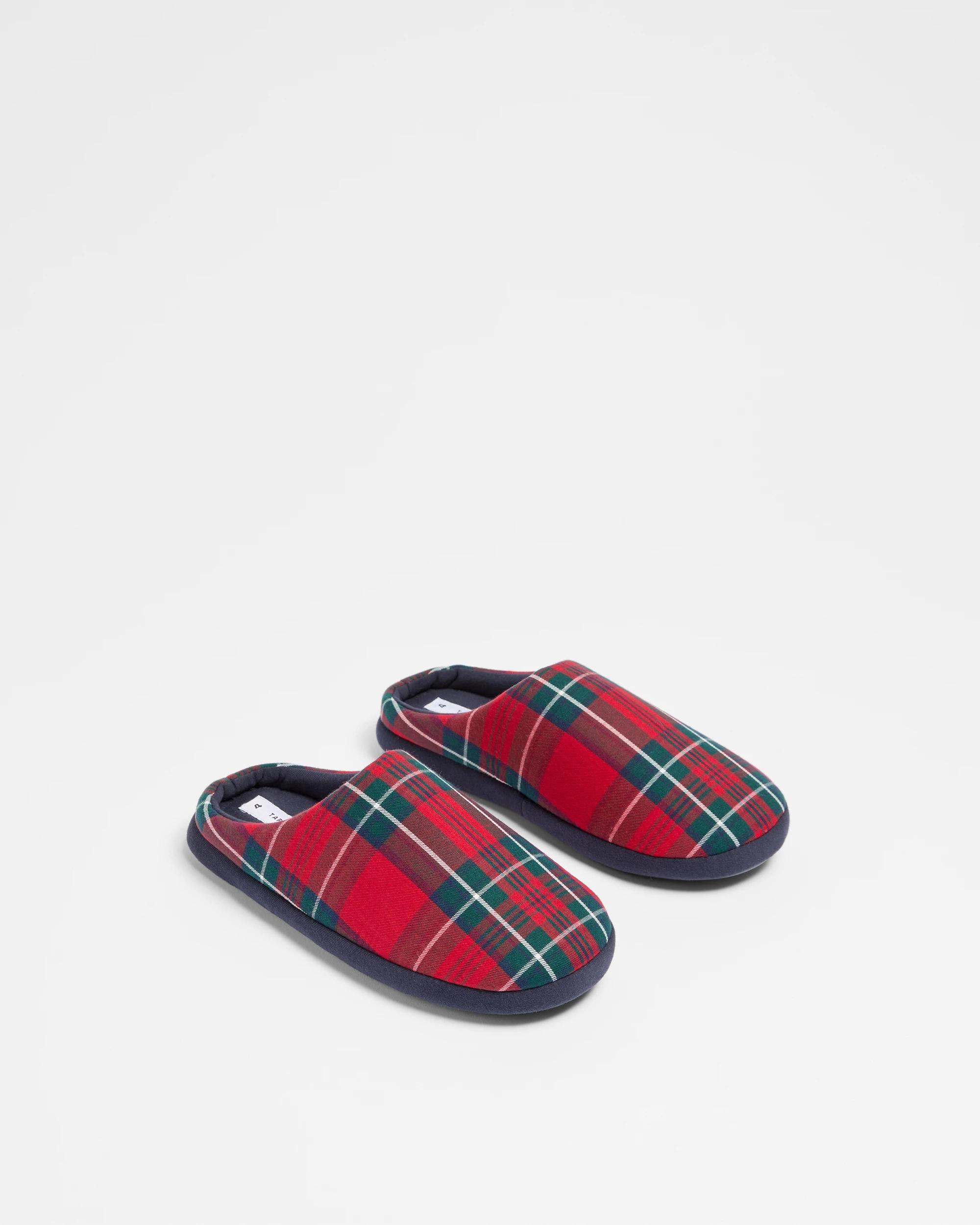 3 Target Boys Senior Novelty Christmas Checkered Slipper Scuff RED, 3 of 3