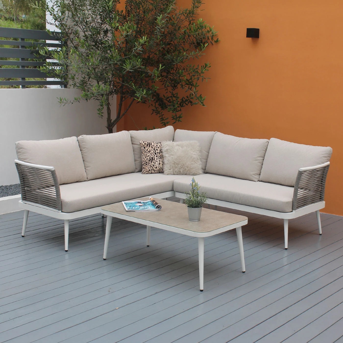 4 Moda Living Watsons Bay 3-Piece Outdoor Corner Sofa Lounge Set - White, 4 of 9