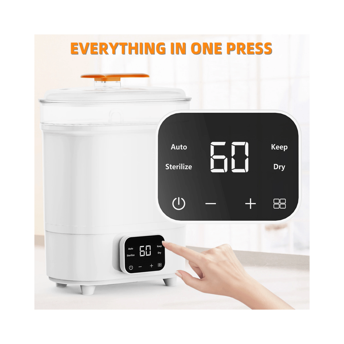 8 Advwin 4-in-1 Baby Bottle Sterilizer and Dryer, Universal Fit For All Baby Items,breast Pump Accessories, 8 of 8