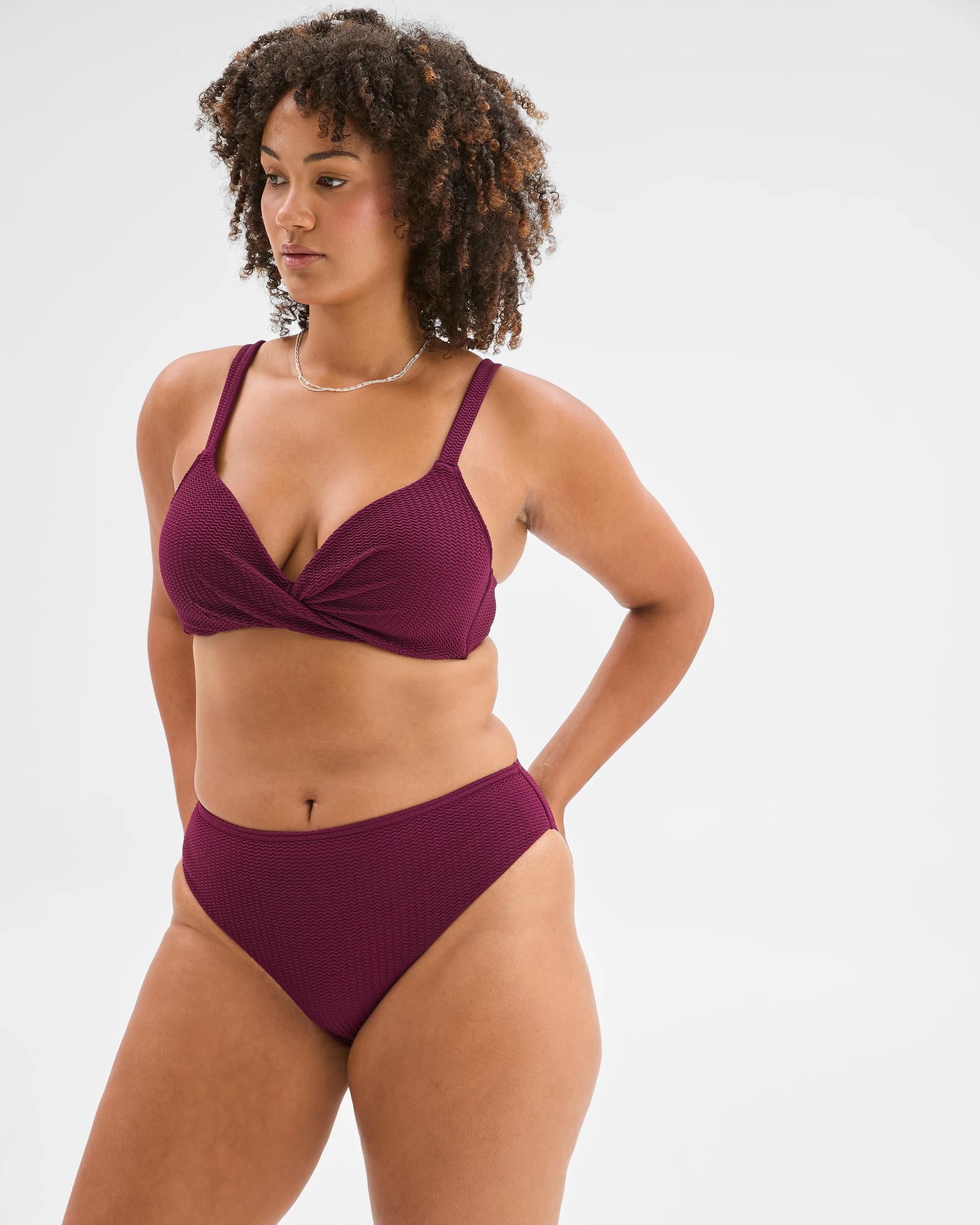 9 Target Woman Resort Crinkle High Waisted High Cut Bikini Briefs DEEP PLUM, 9 of 10