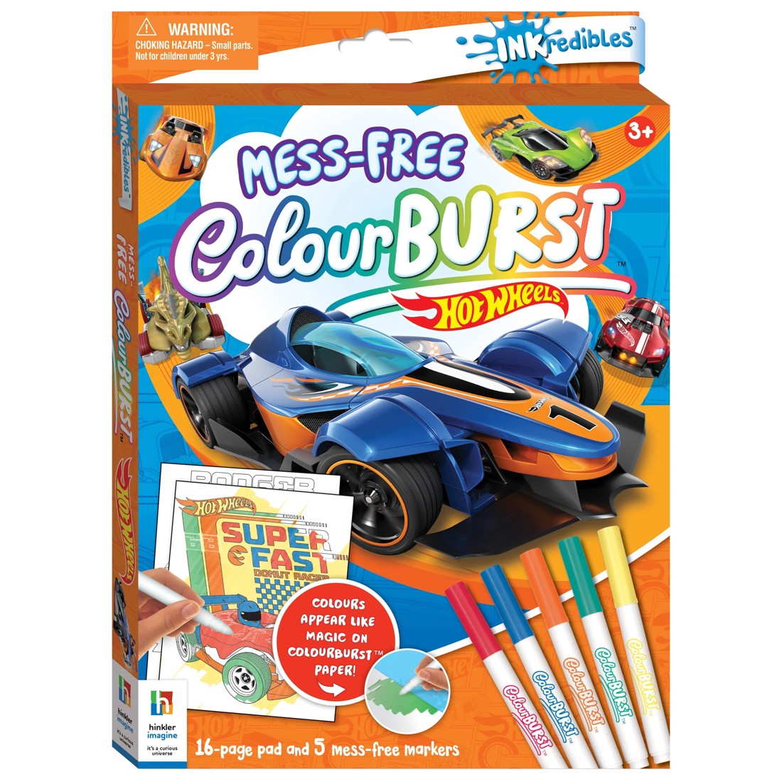 1 INKredibles Hot Wheels Mess-Free ColourBurst Activity Kit - Book, 1 of 6