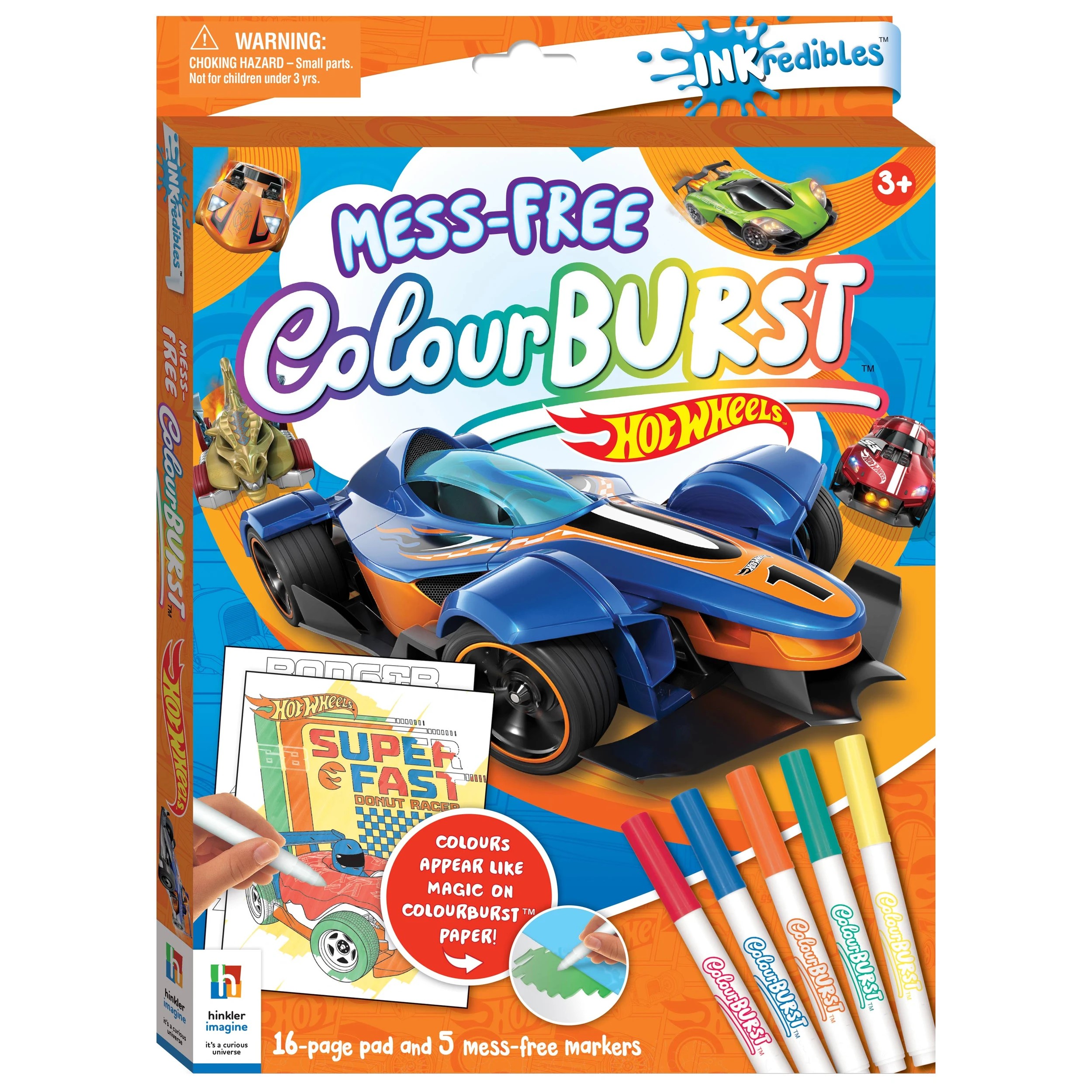 1 INKredibles Hot Wheels Mess-Free ColourBurst Activity Kit - Book, 1 of 6