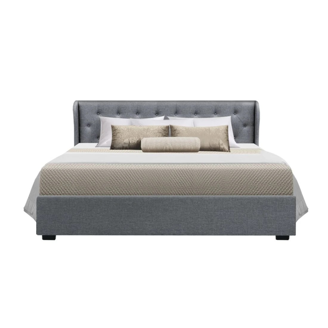 3 Artiss Bed Frame King Size Gas Lift  ISSA - Grey, 3 of 8