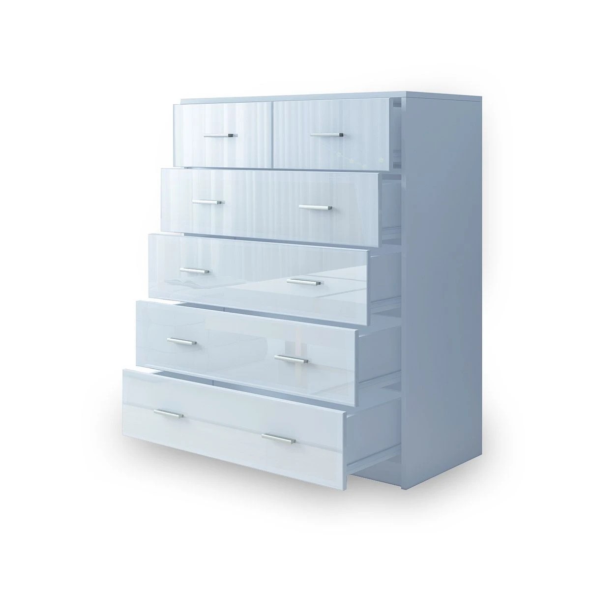 4 Ausway 6 Chest of Drawers Tallboy Dresser Table High Gloss Storage Cabinet, 4 of 7