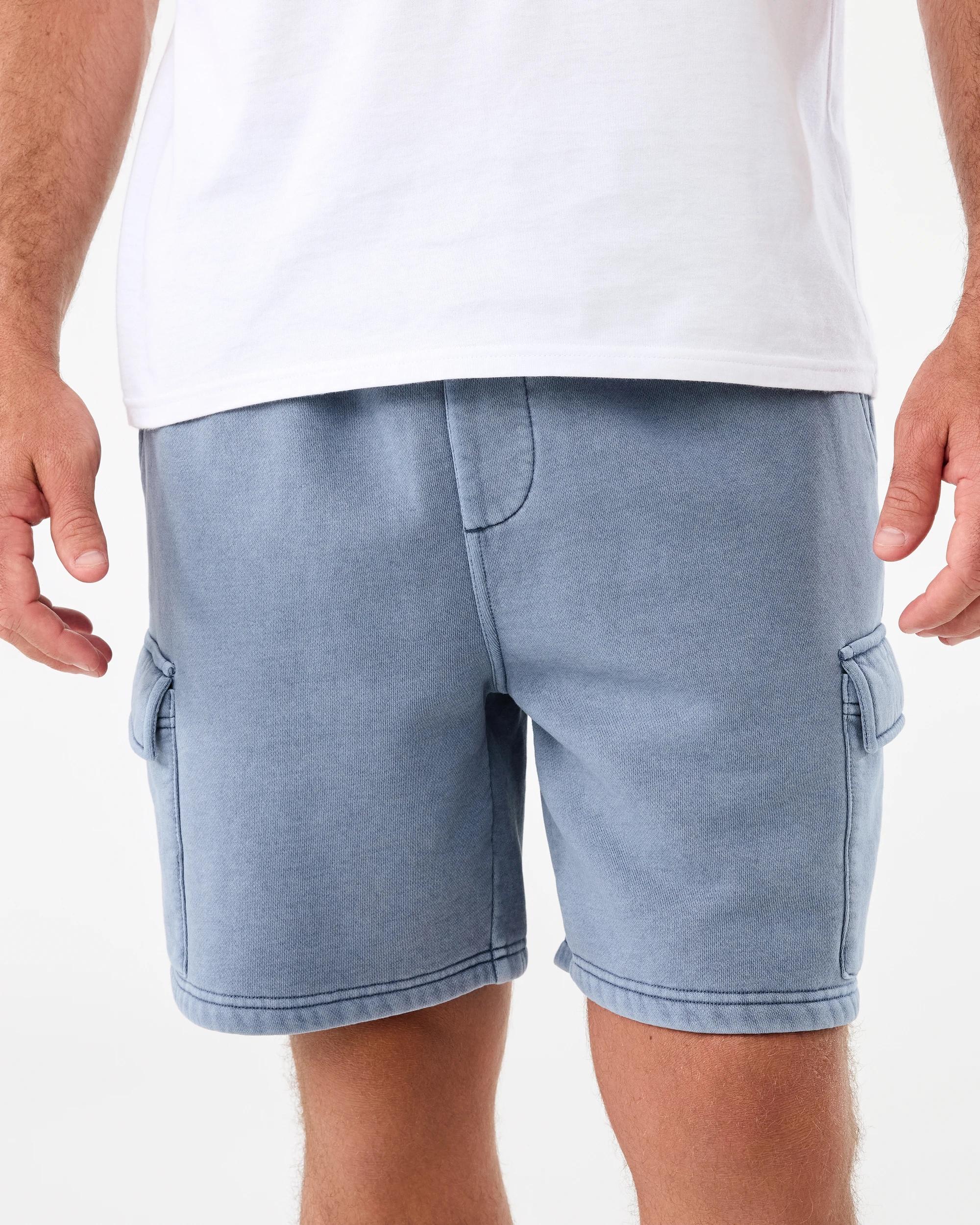 1 Washed Cargo Knit Shorts Chinablue, 1 of 7
