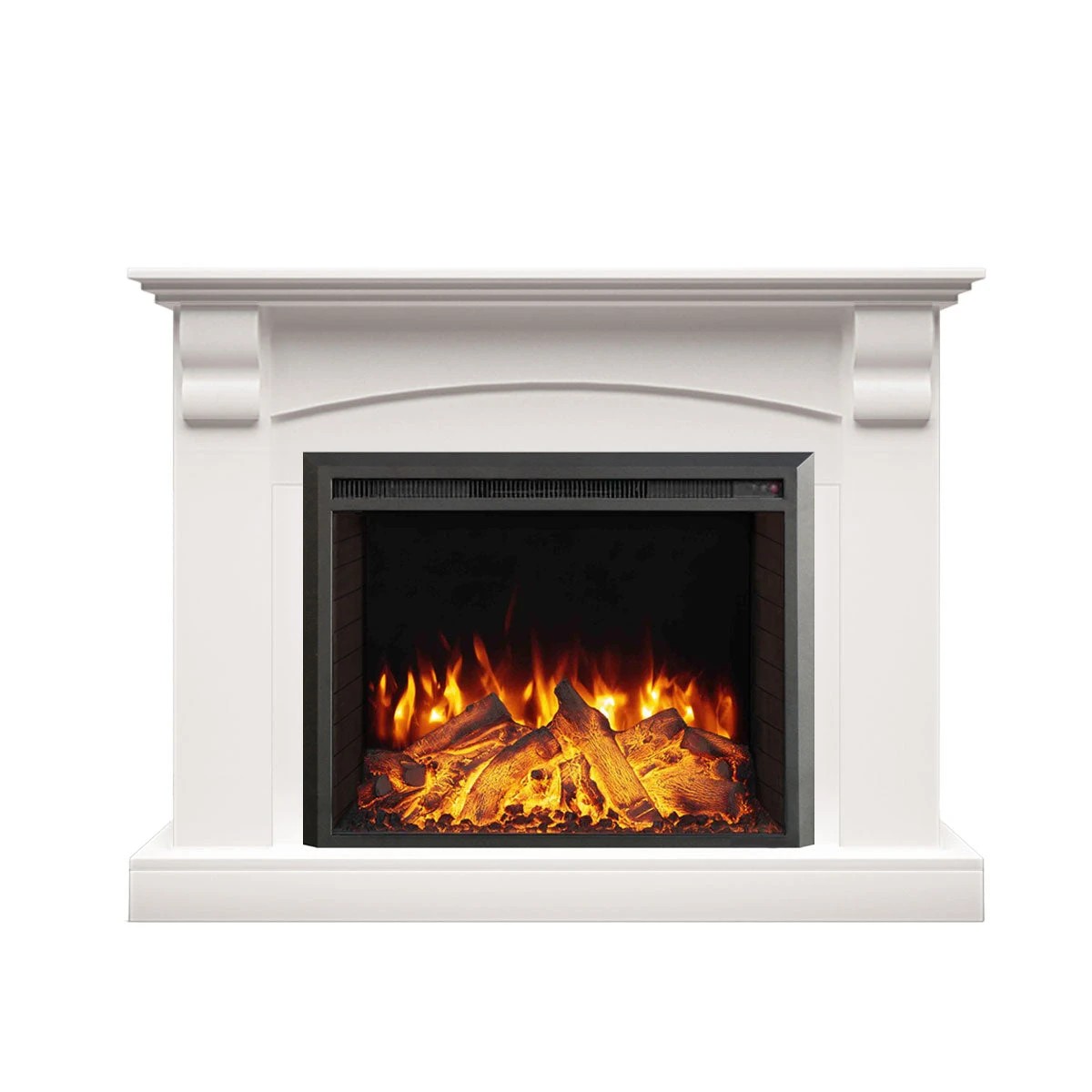 1 Moda Living Ascot Electric Fireplace Heater White Mantel Suite with Starlight Insert - White, 1 of 10