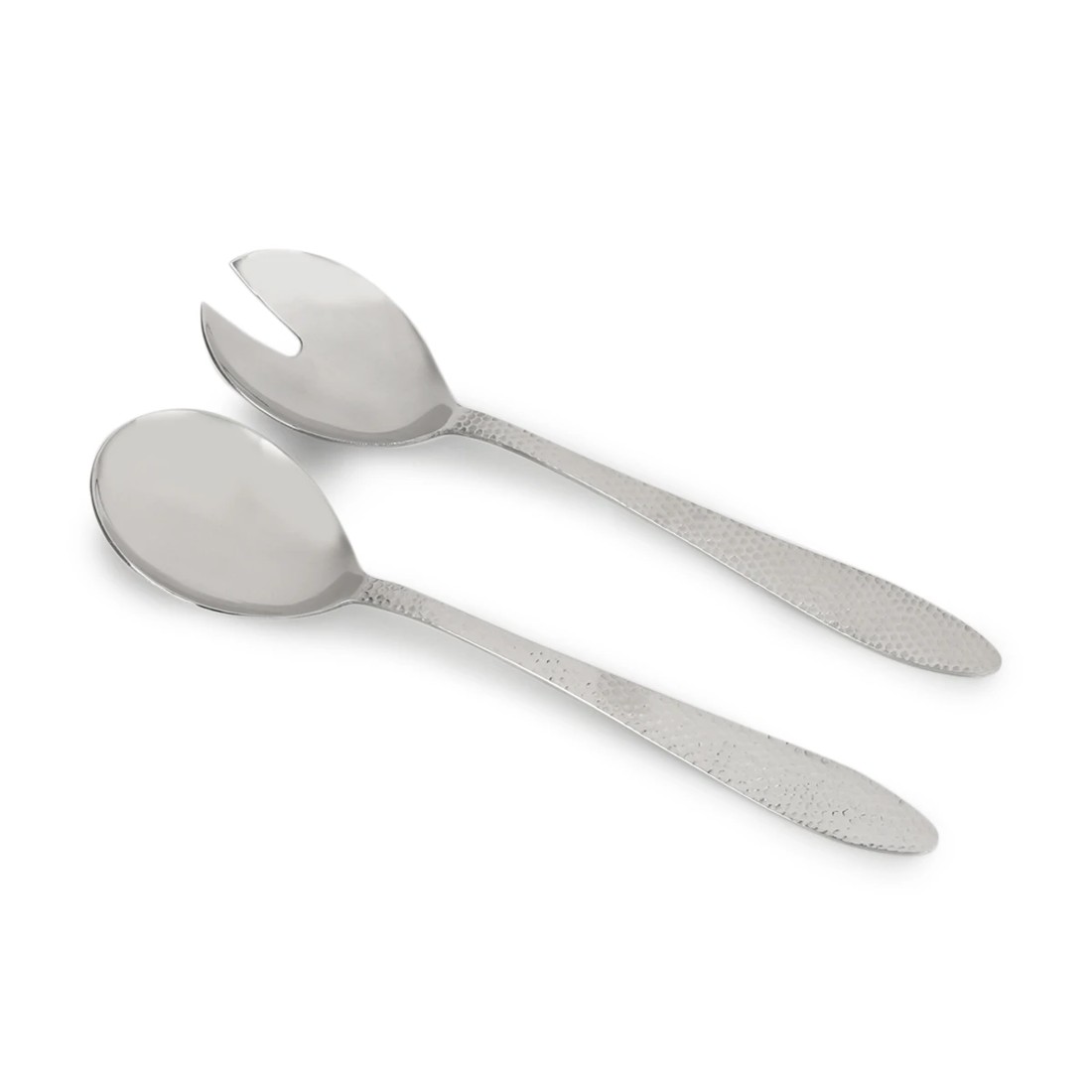1 2 Pack Silver Hammered Salad Servers, 1 of 4