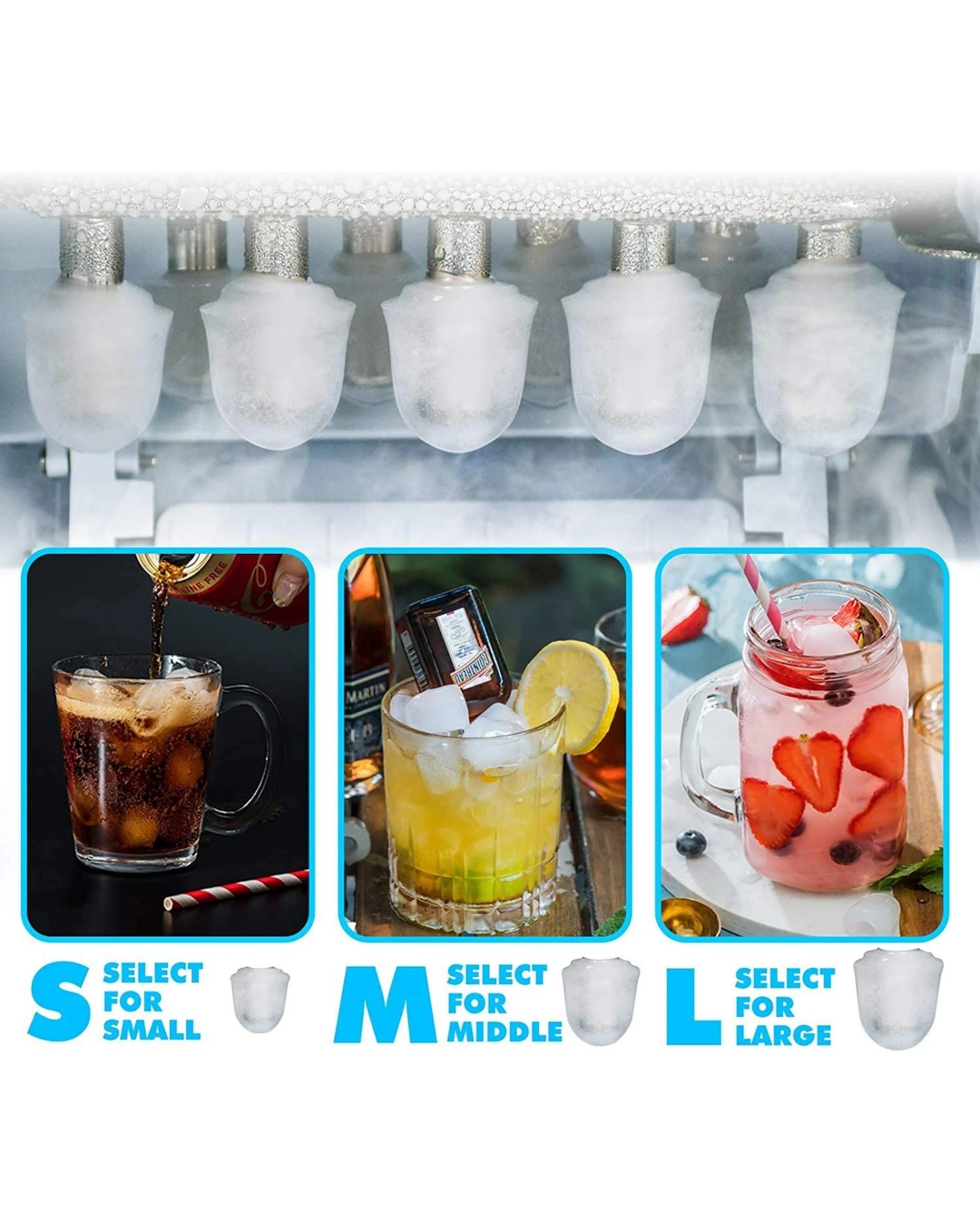 5 Advwin 2-in-1 Ice Maker & Water Dispenser, 15kg/24h Ice Production, Stainless Steel Countertop Design, 5 of 7