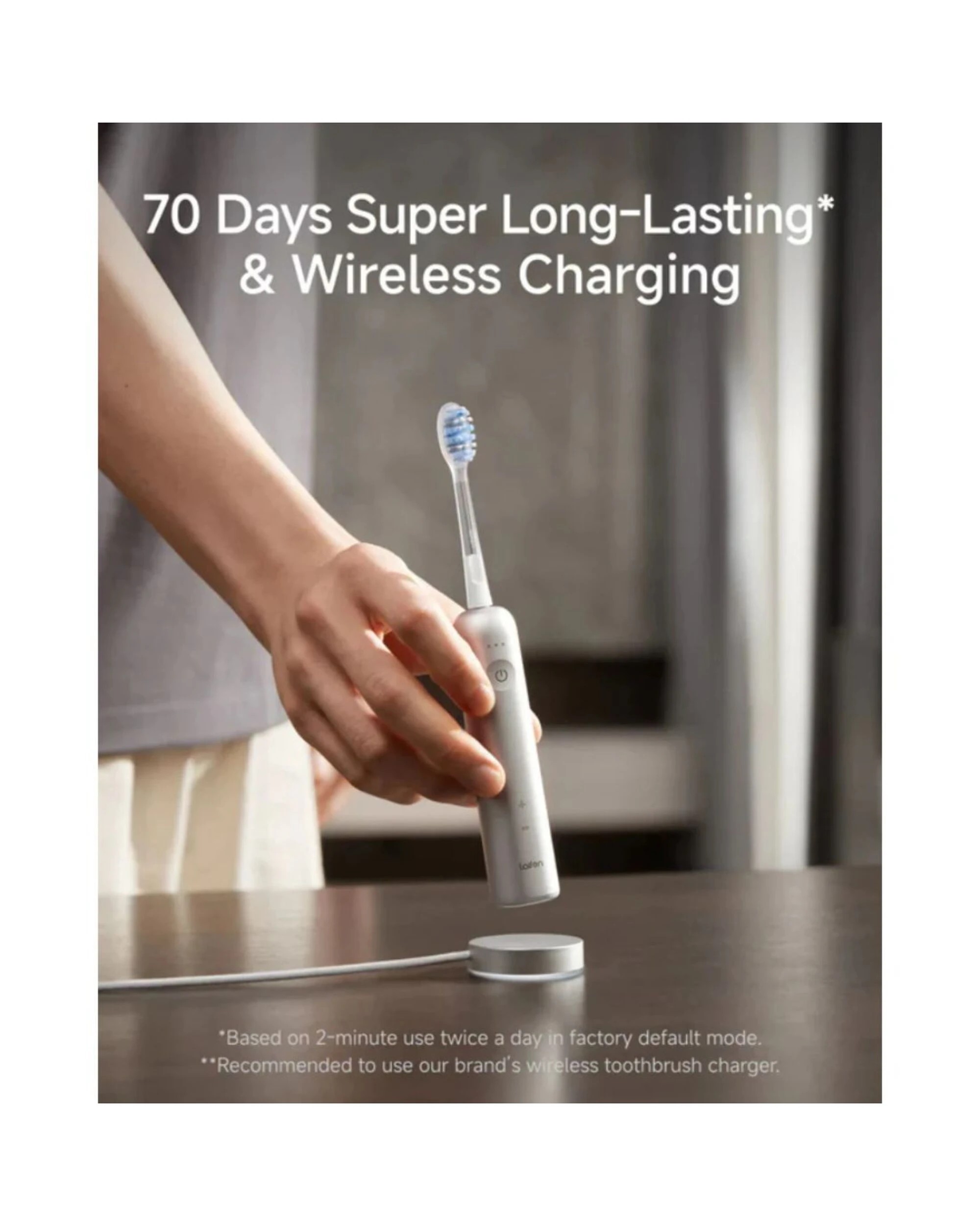 3 Laifen Wave Pro Electric Toothbrush w/ Travel Pouch - Silver, 3 of 4