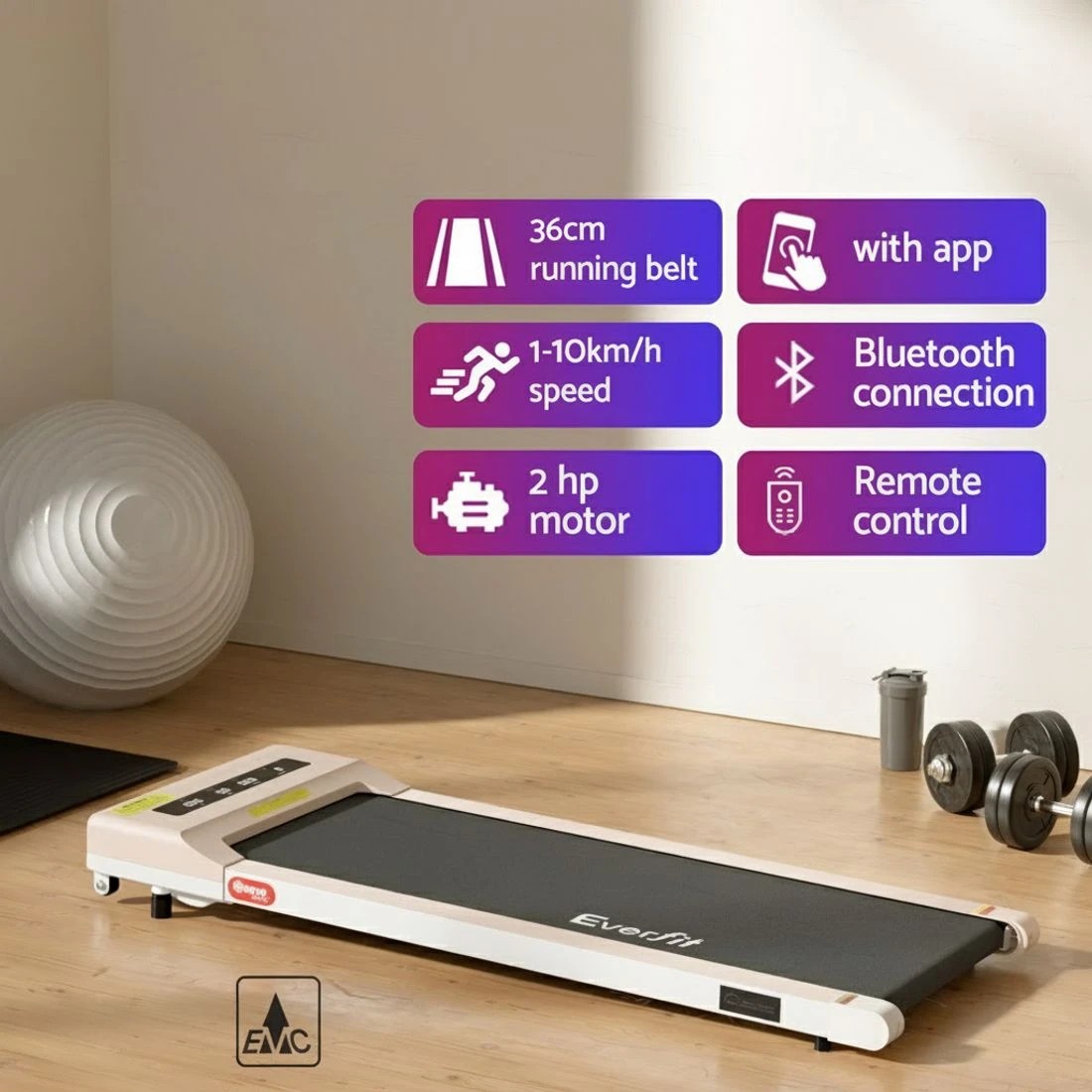 5 Artiss Electric Treadmill with 140cm Automatic Standing Desk Walking Pad 360mm - Multi, 5 of 9