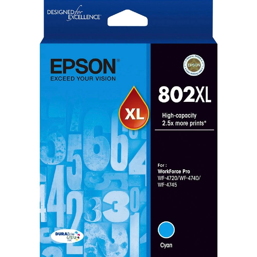 1 Epson 802XL Ink Cartridge Cyan, 1 of 1