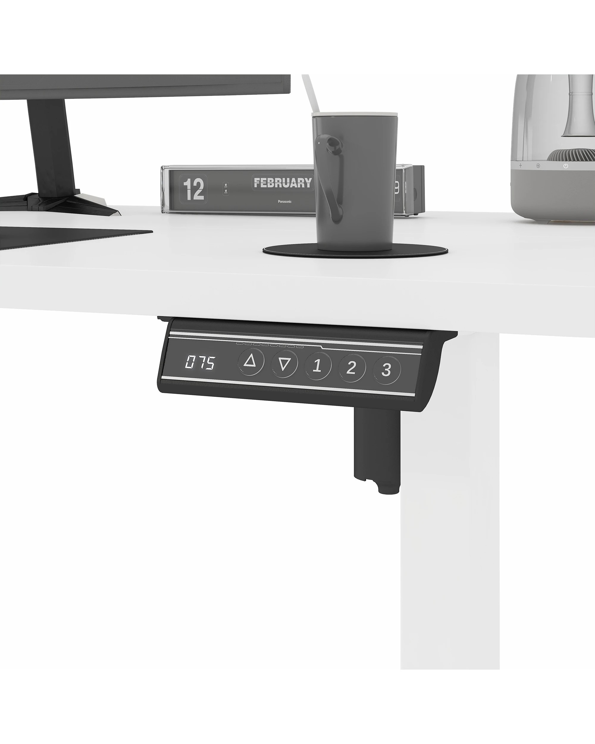 4 Advwin Electric Standing Desk 120×60cm Height Adjustable Sit Stand Table with Smart Memory Panel - White, 4 of 7