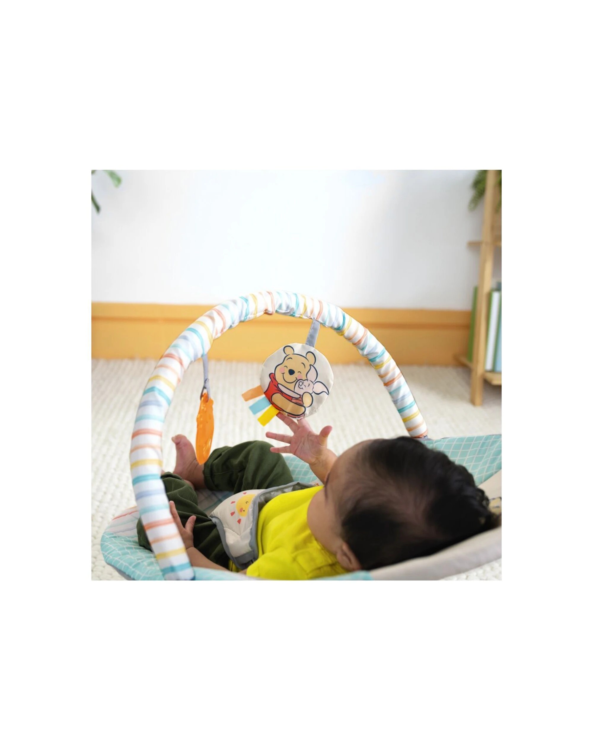 4 Bright Starts Disney Winnie The Pooh Hunny Hues Baby Vibrating Bouncer 0-6m - Multi, 4 of 8
