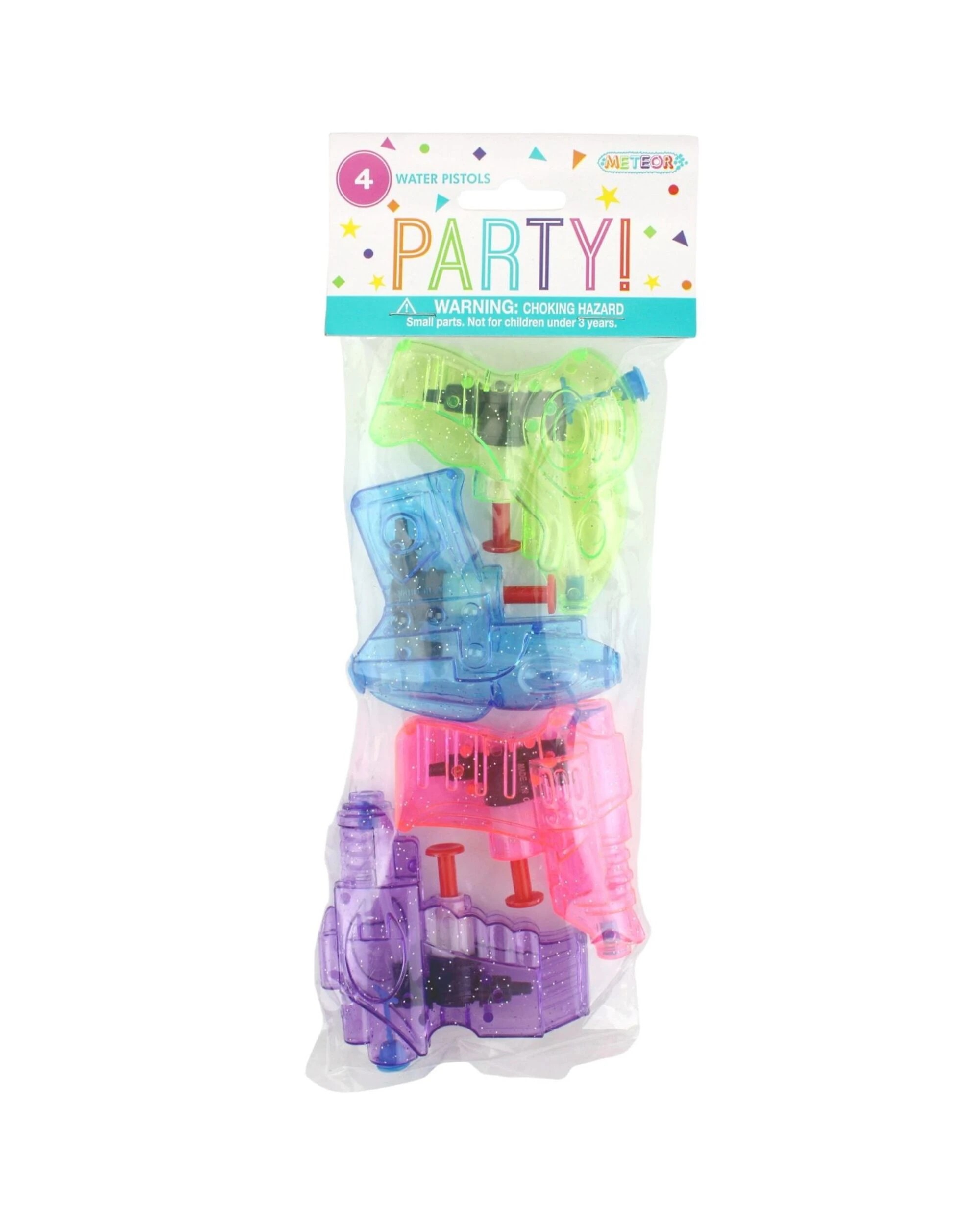 2 Meteor Coloured Glitter Squirt Guns Pack of 4 - Multi, 2 of 2