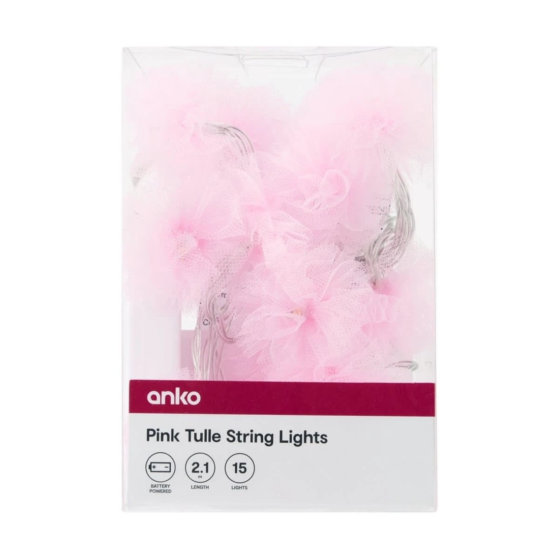 8 Pink Tulle String Lights, 8 of 8