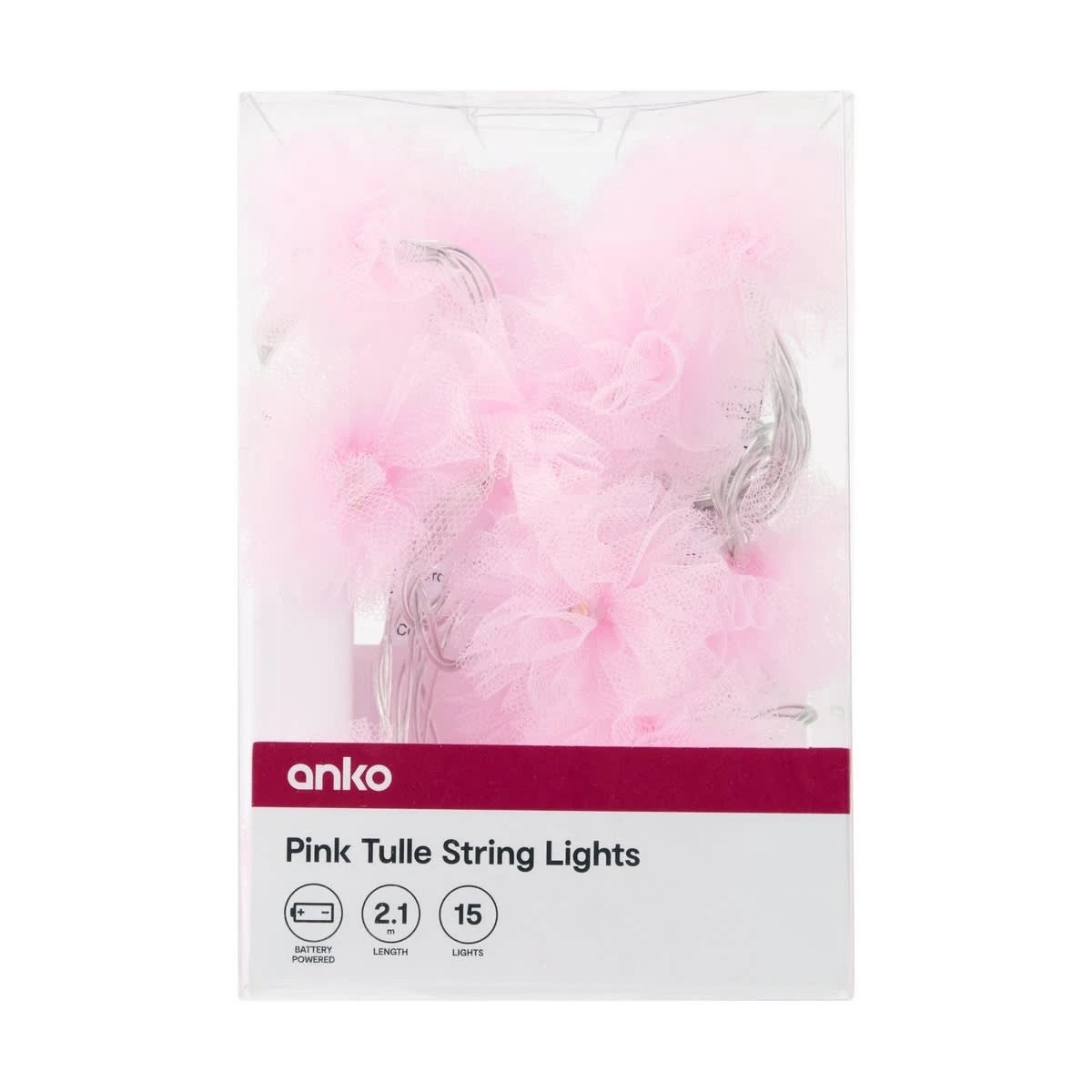 8 Pink Tulle String Lights, 8 of 8