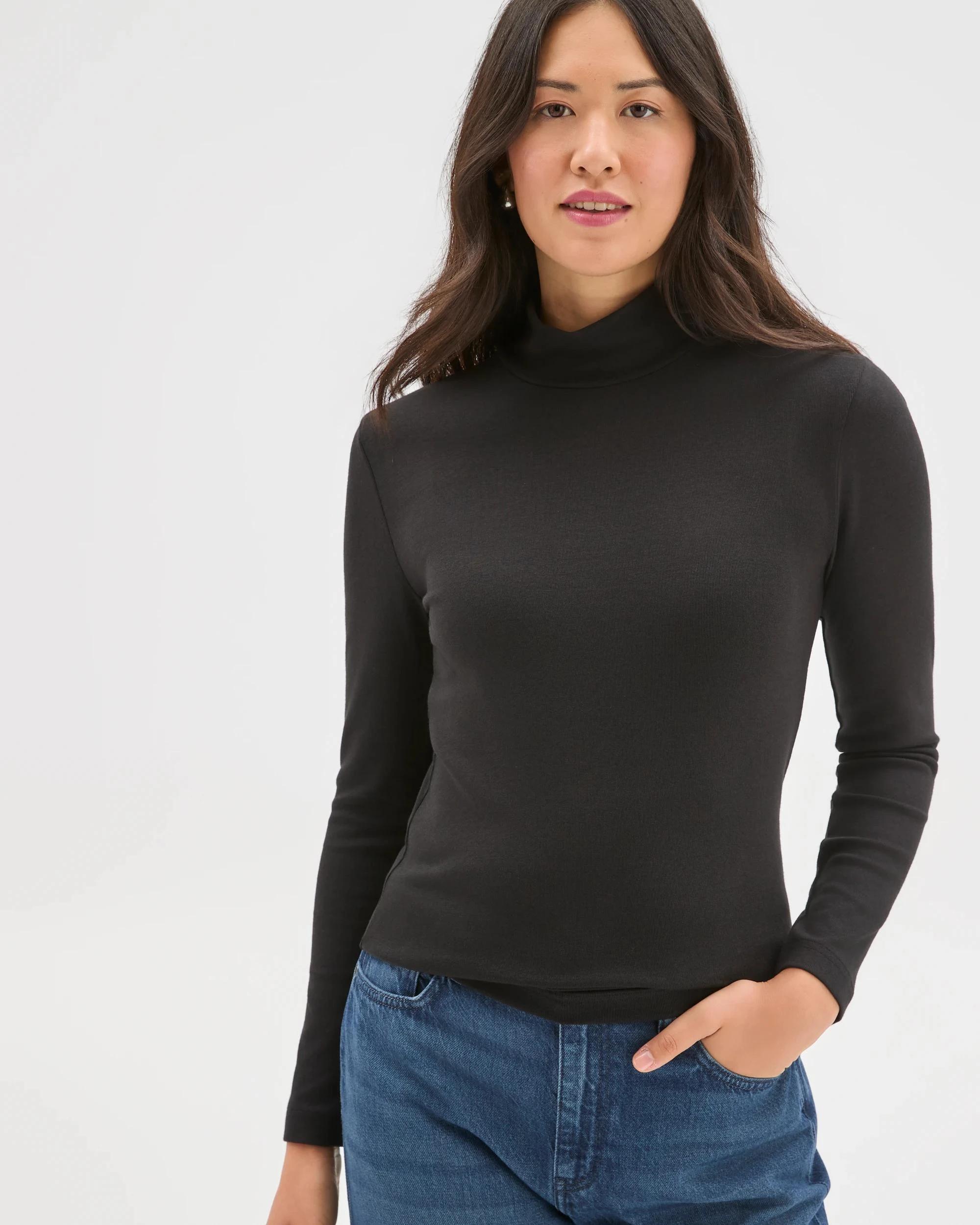 3 Target Woman Soft Touch Long Sleeve Skivvy Top BLACK, 3 of 8