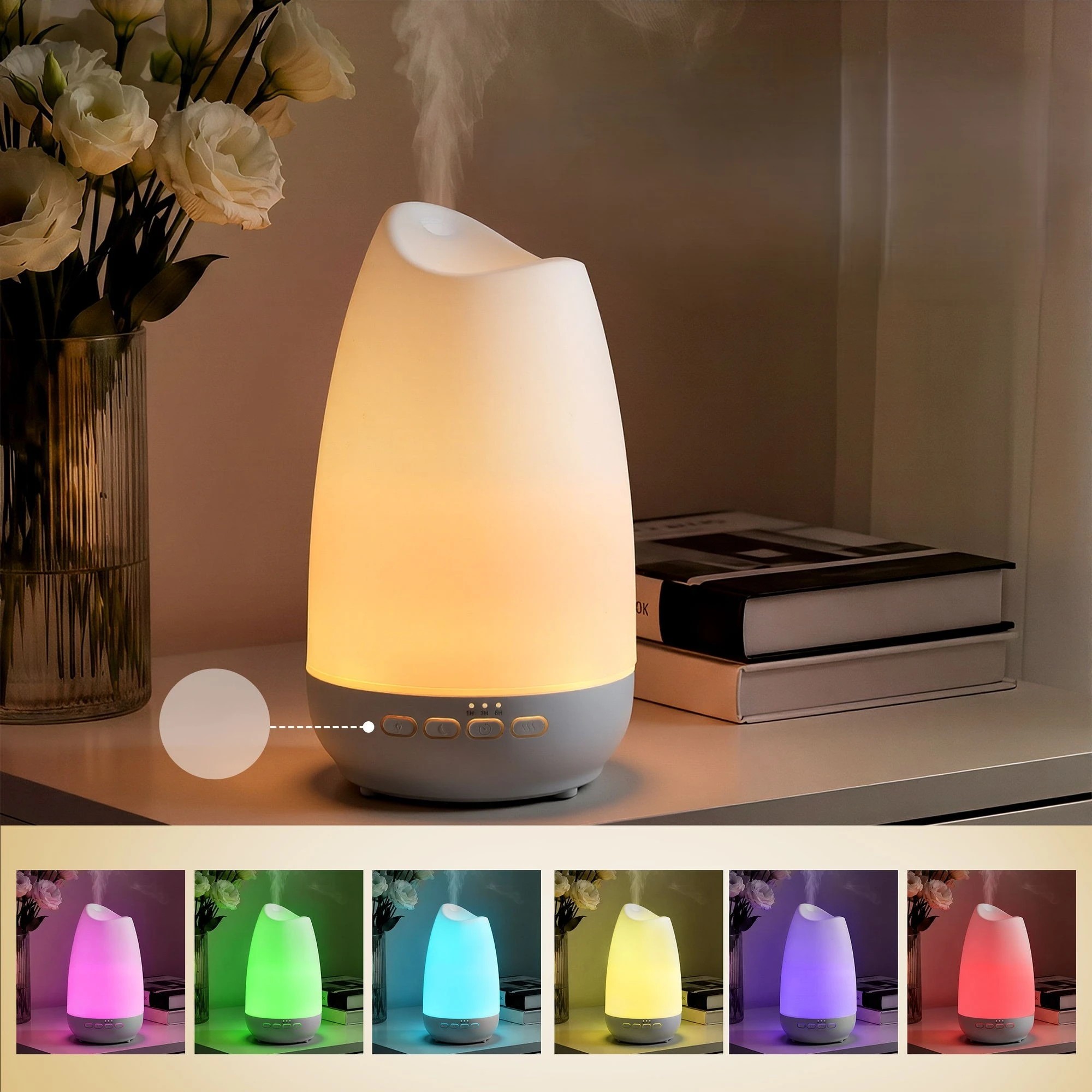 4 Devanti Ultrasonic Essential Oil Aroma Diffuser Aromatherapy Cool Mist Humidifier w/ LED Light - Pink, 4 of 4