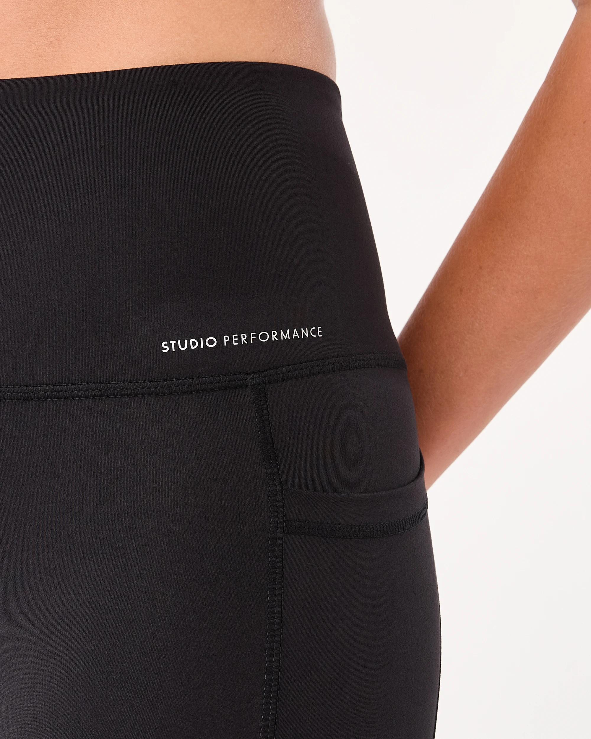 4 Active Womens Ultra High Rise Full Length Studio Leggings BLACK, 4 of 8