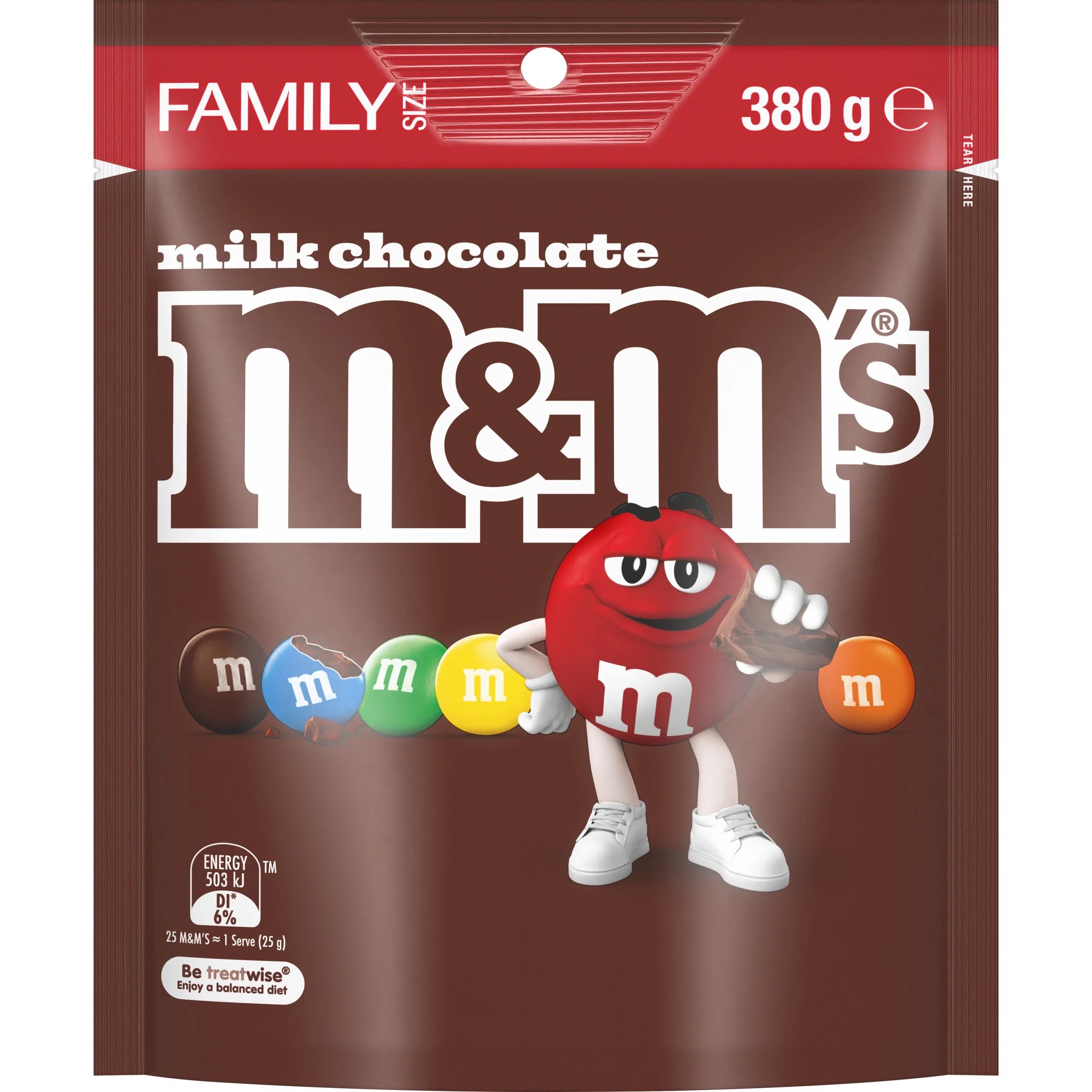 1 M&M’S Milk Chocolate Snack & Share Bag 380g, 1 of 5
