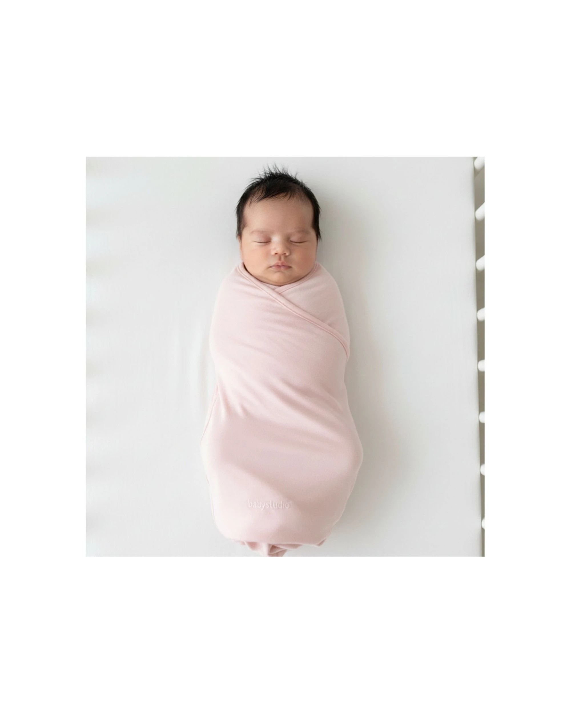 2 Baby Studio Swaddle Wrap Infant Baby Organic Cotton 1.0 Tog Large Rose - Pink, 2 of 6