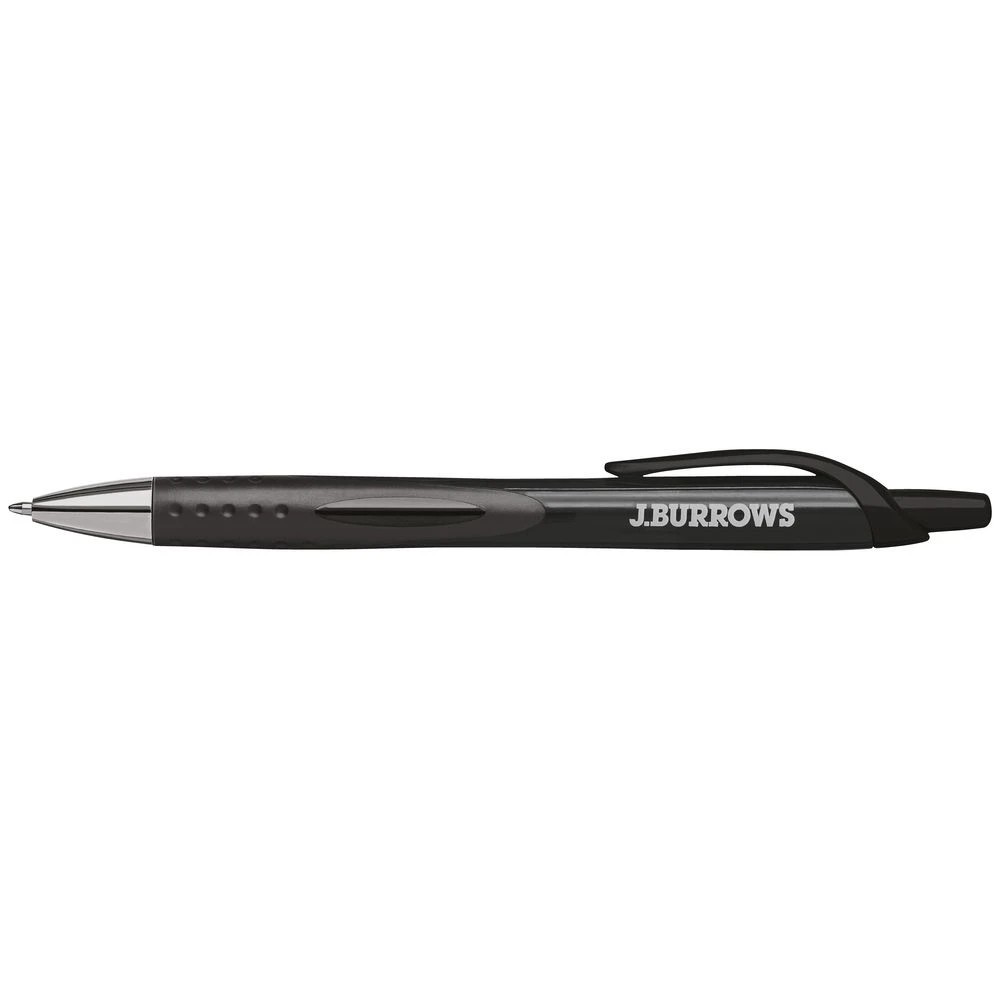 3 J.Burrows Retractable Ballpoint Pens Black 12 Pack, 3 of 5