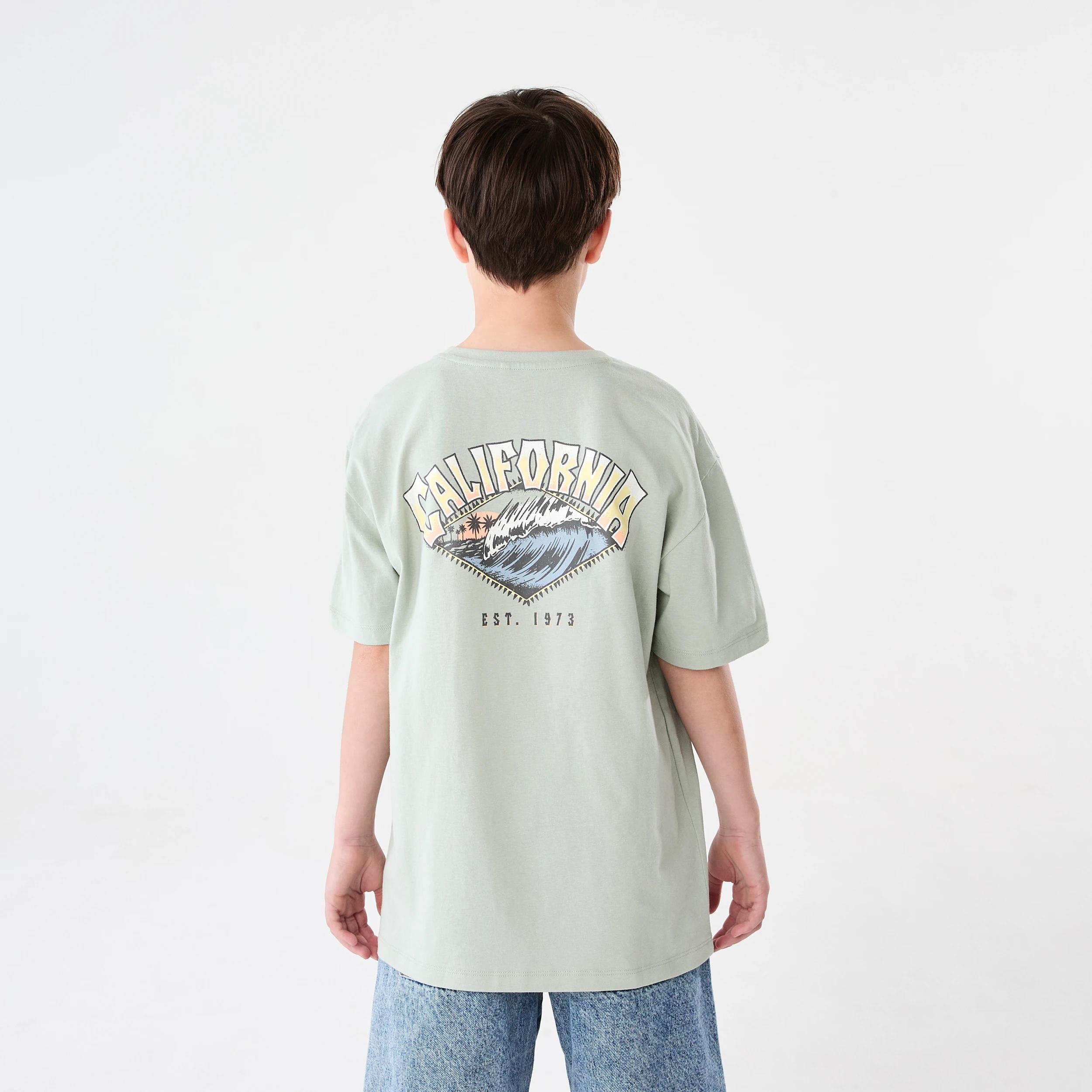 2 Short Sleeve Graphic Print T-shirt CALIFORNIA SURF AQUA GREY, 2 of 7