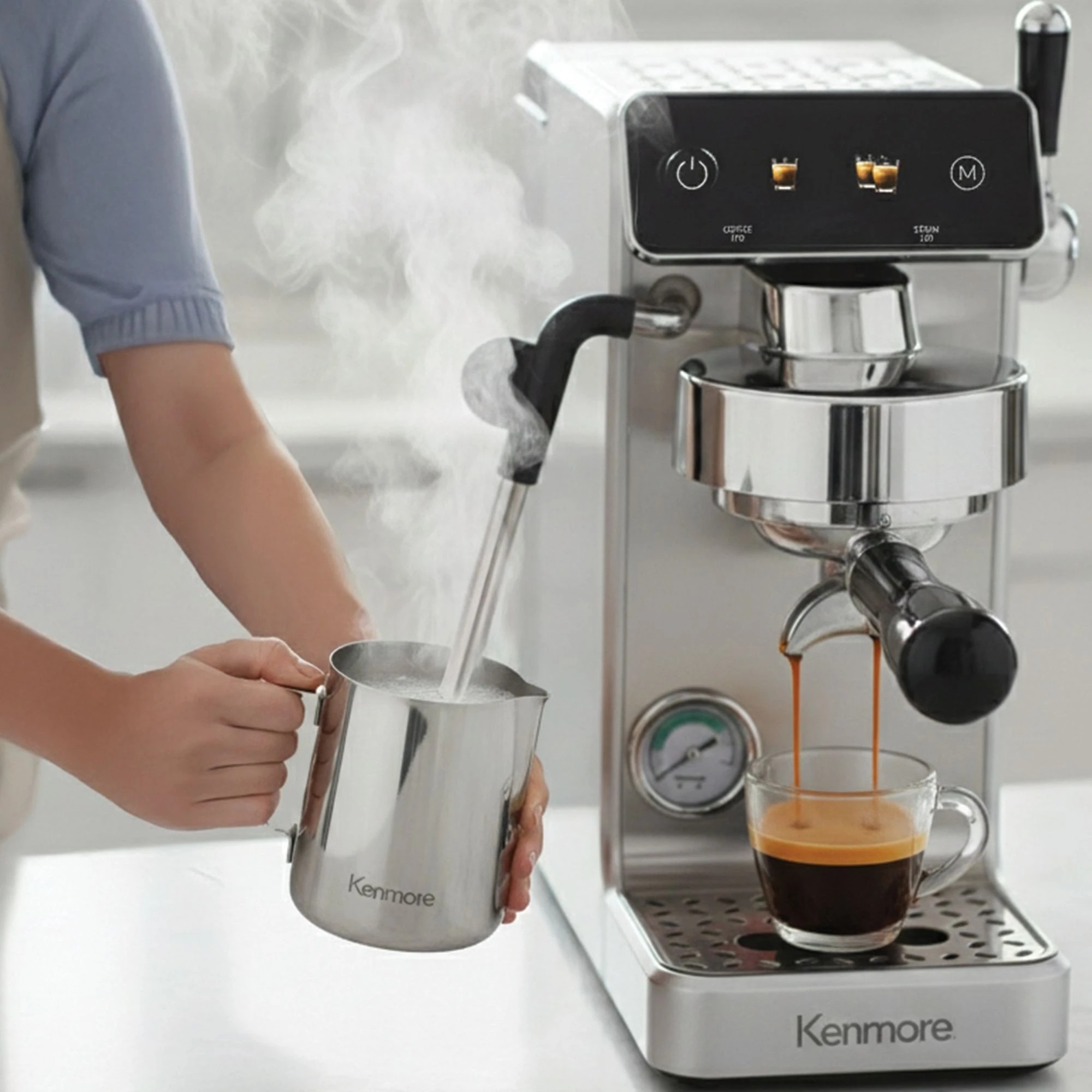 5 Kenmore Dualis Espresso Machine, Dual Thermoblock Simultaneous Brew & Steam, Italian ULKA Pump, 5 of 7