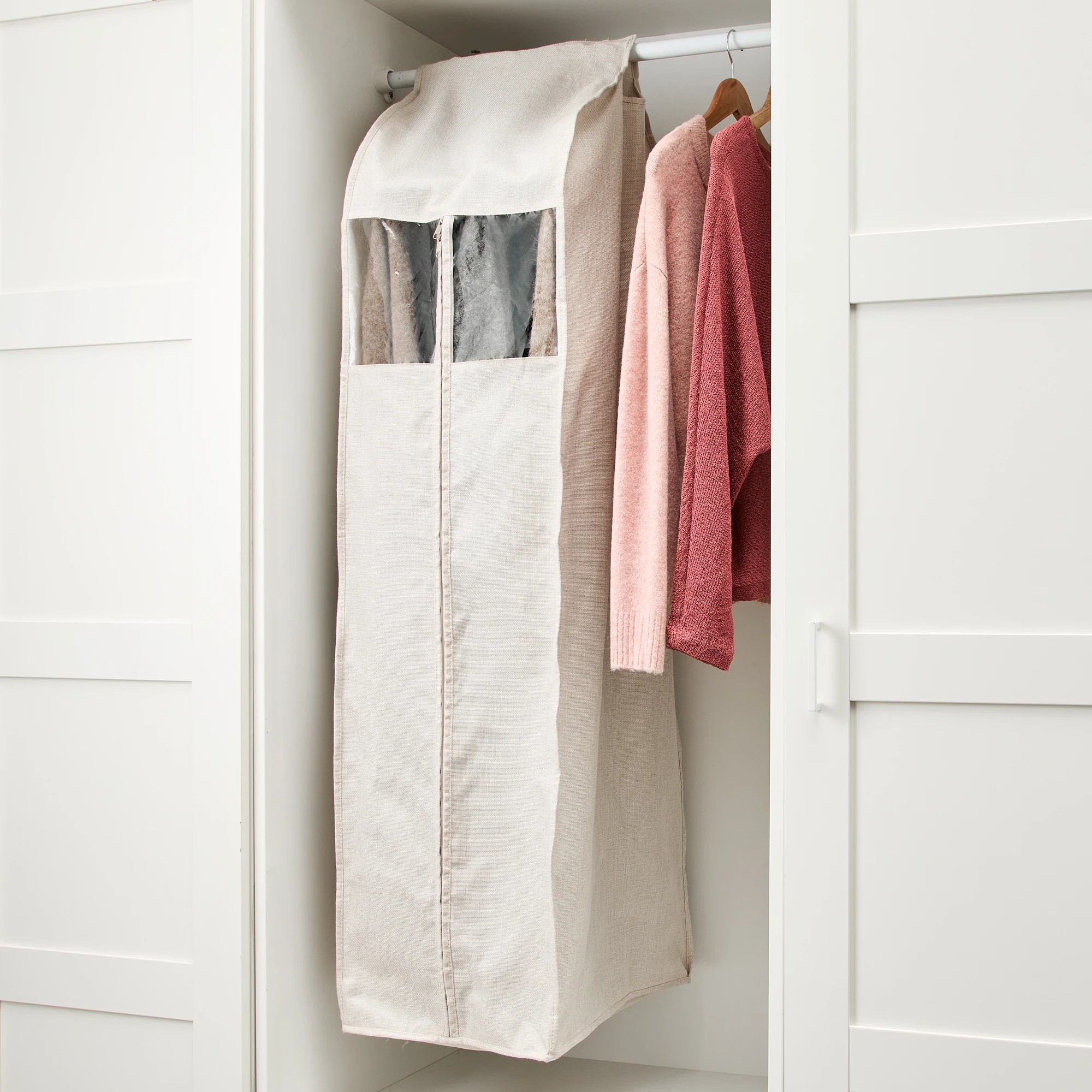 2 Linen Look Garment Bag with Window, 2 of 7