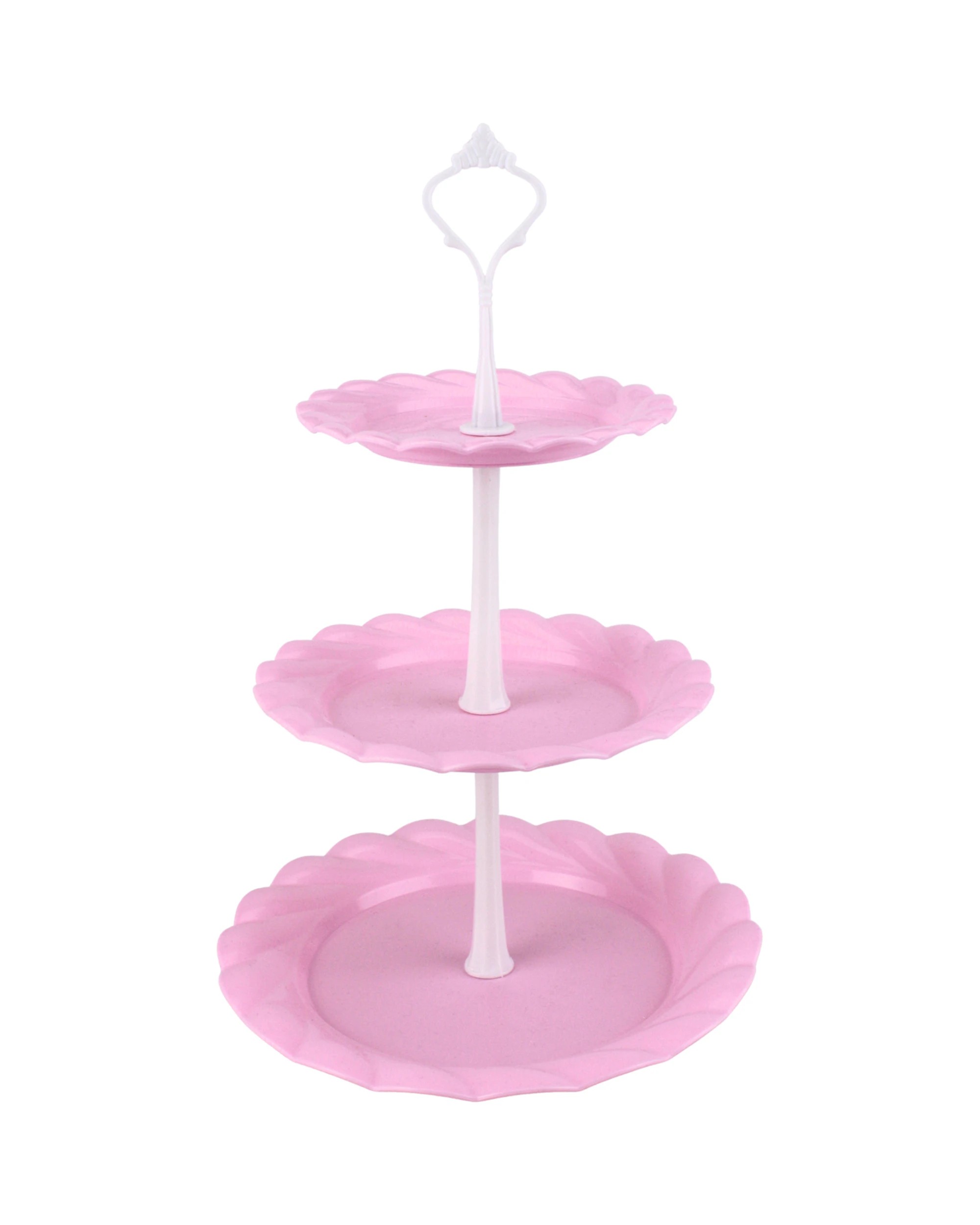 1 Party Maker Pastel Rippled Cupcake Stand - Pink, 1 of 3