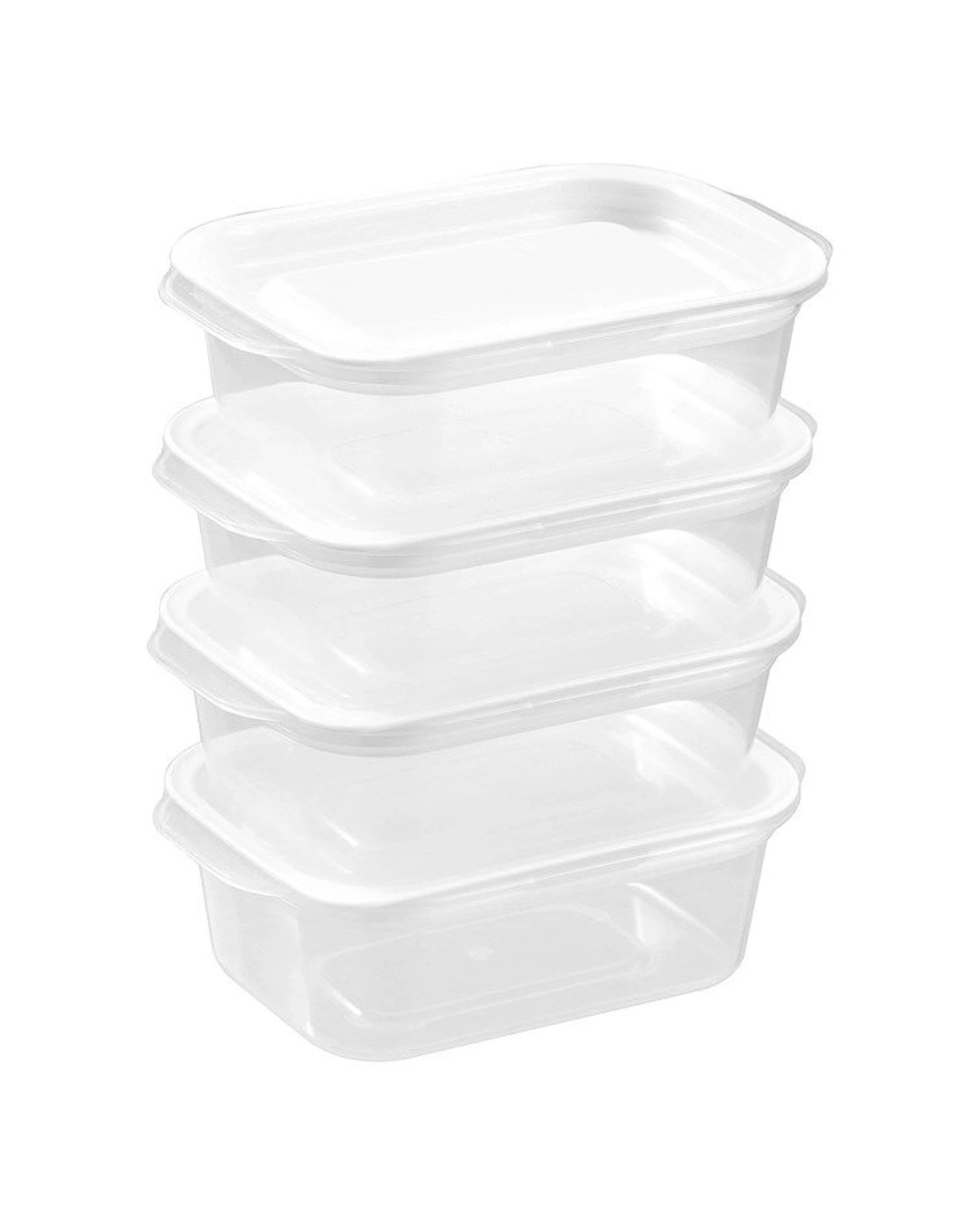 3 Lemon & Lime 12x 4PC Reusable Portable Rectangular Lunch Snack Container Set - White, 3 of 6