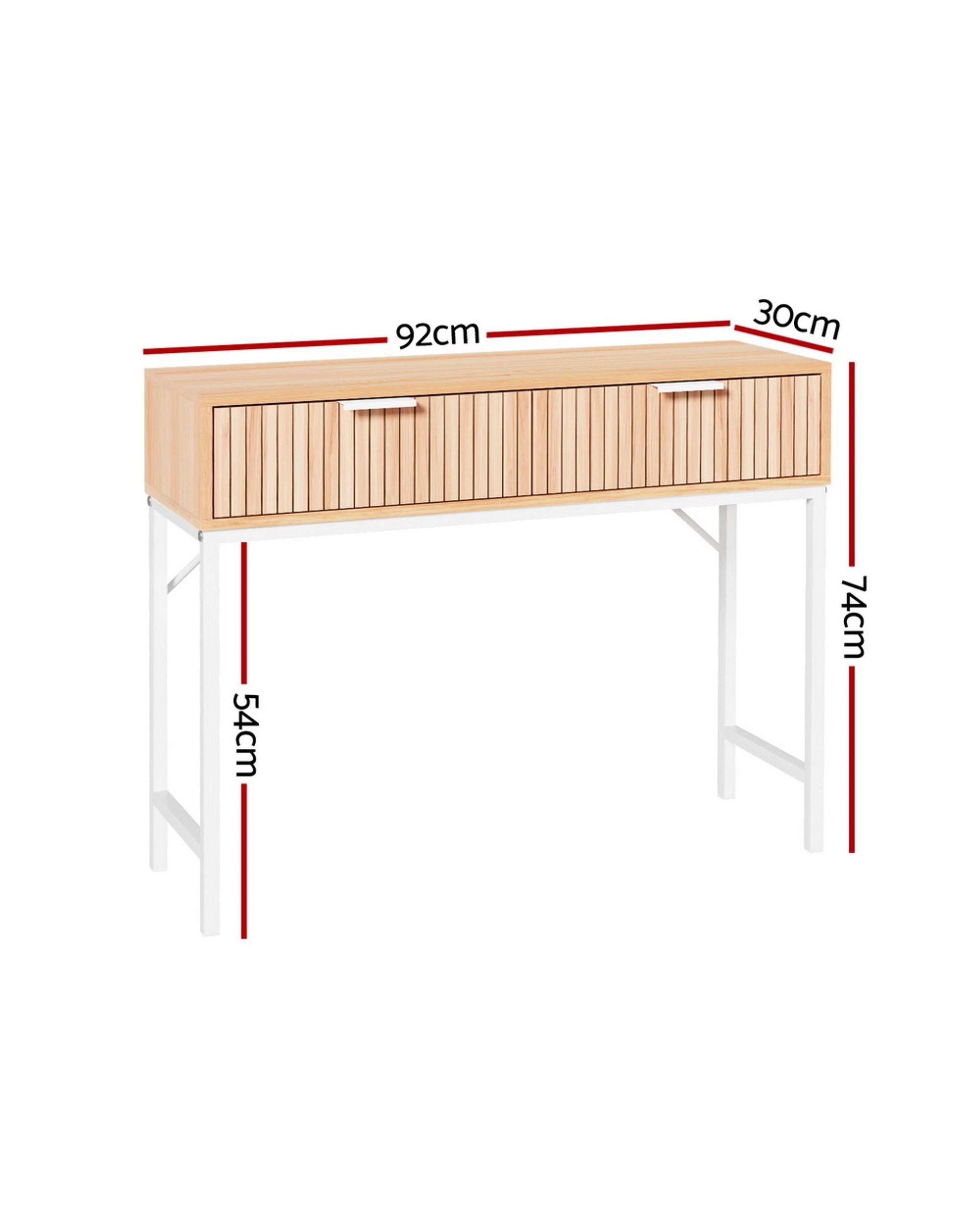 3 Artiss Console Table 2 Drawers 92cm
 - Brown, 3 of 3