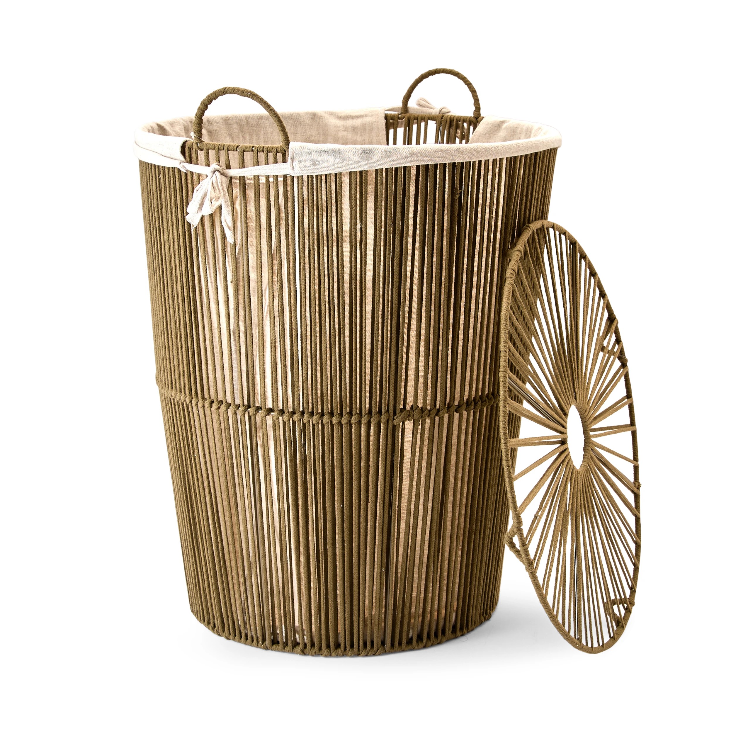 2 Rope Laundry Hamper with Liner - Green, 2 of 8