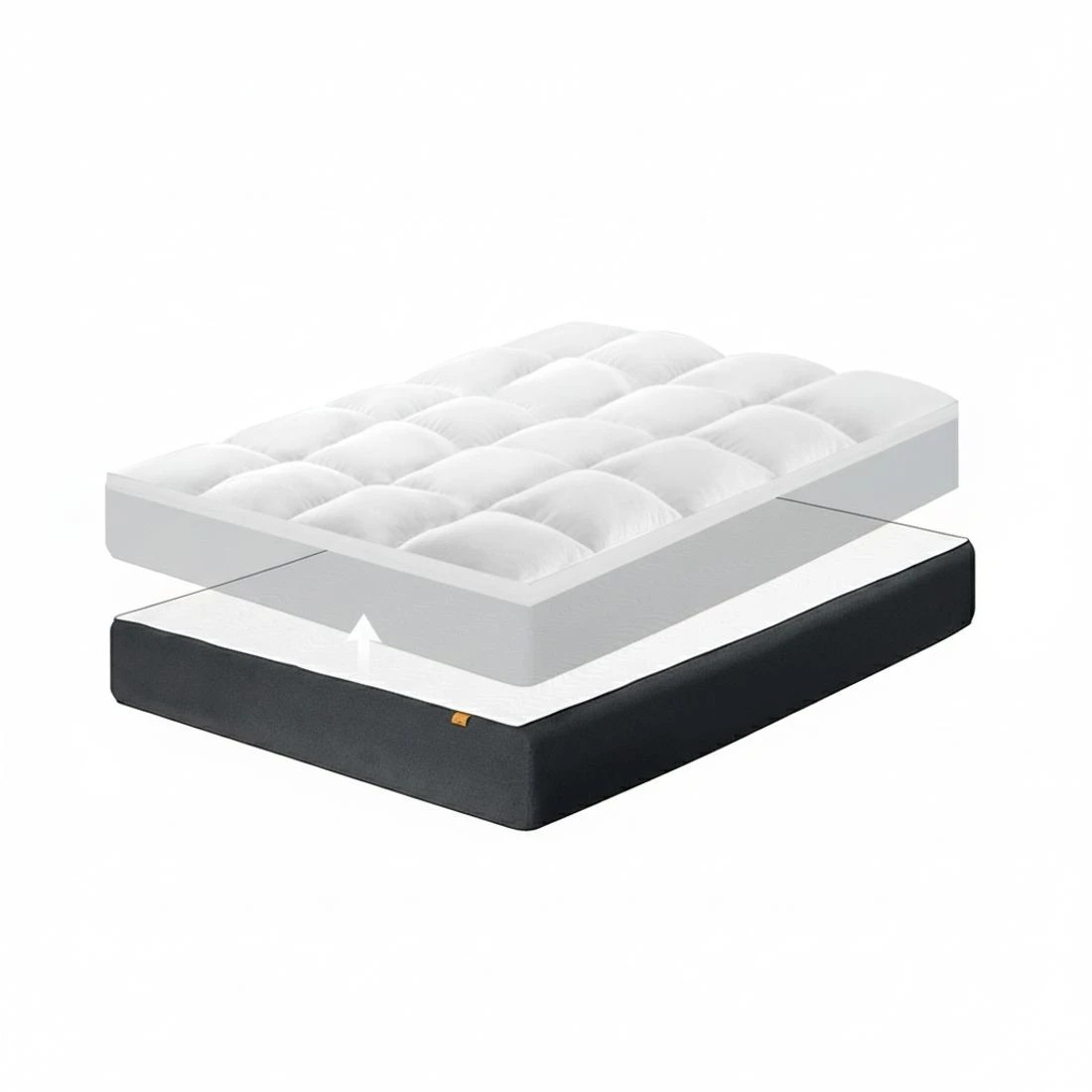 2 Giselle Bedding Prime Pillowtop Mattress Topper Underlay Pad Mat Cover QUEEN - White - White, 2 of 8