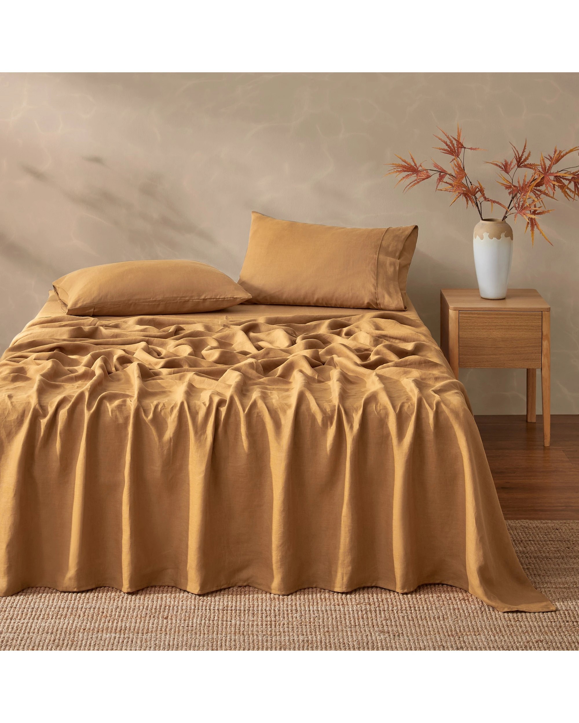 1 Natural Home Vintage Washed 100% Hemp Sheet Set - Queen Bed - Rust, 1 of 4