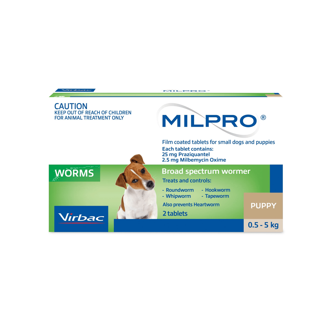 1 Milpro Wormer For Small Dogs And Puppies Up To 5kg (2 Pack), 1 of 1