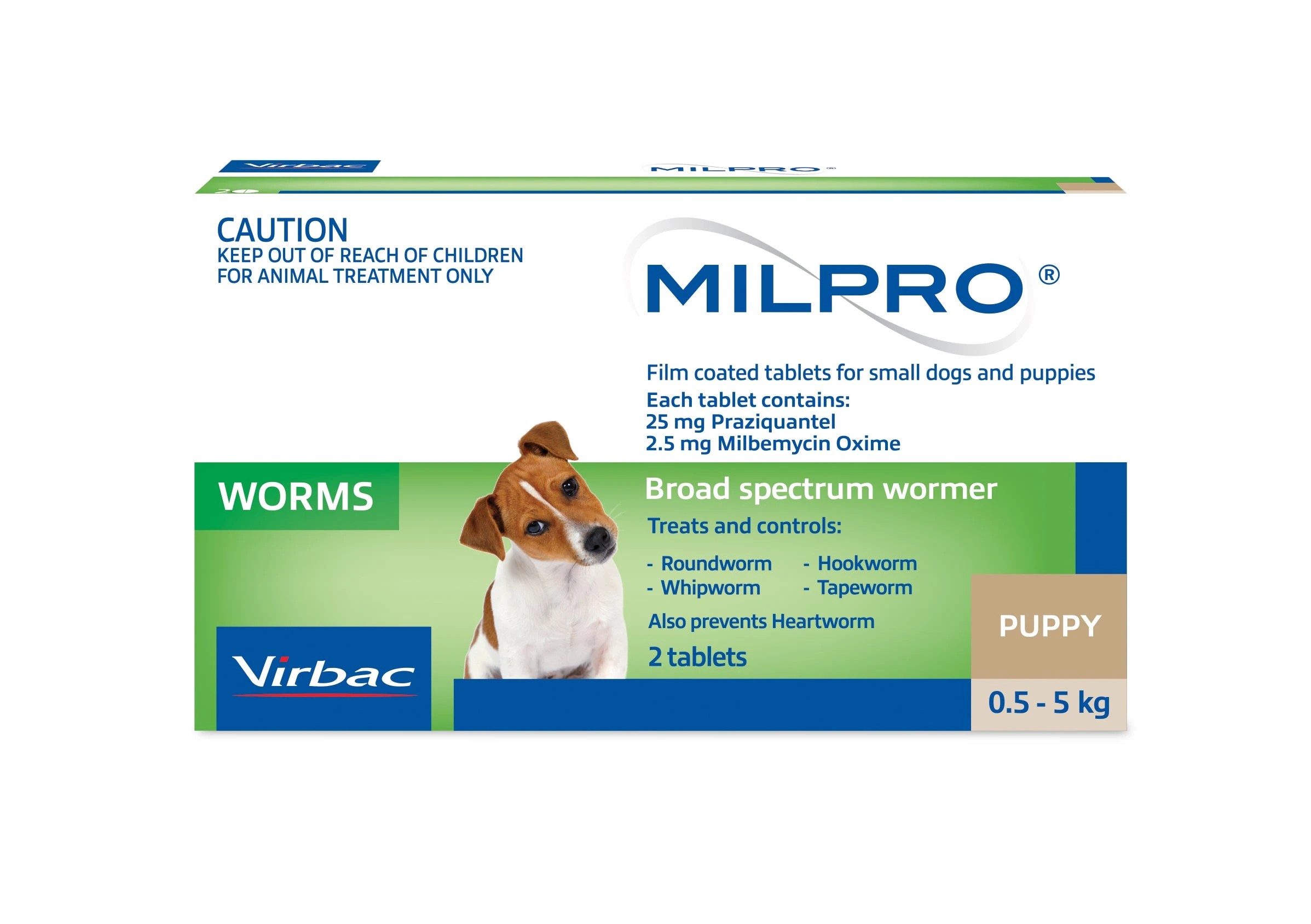 1 Milpro Wormer For Small Dogs And Puppies Up To 5kg (2 Pack), 1 of 1