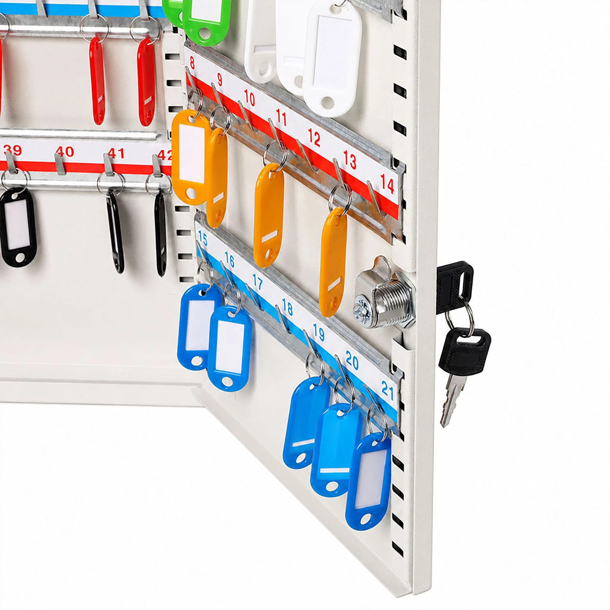 5 Levede Key Safe Cabinet 42-Key Wall Mount Steel Lock Box - White - White, 5 of 8
