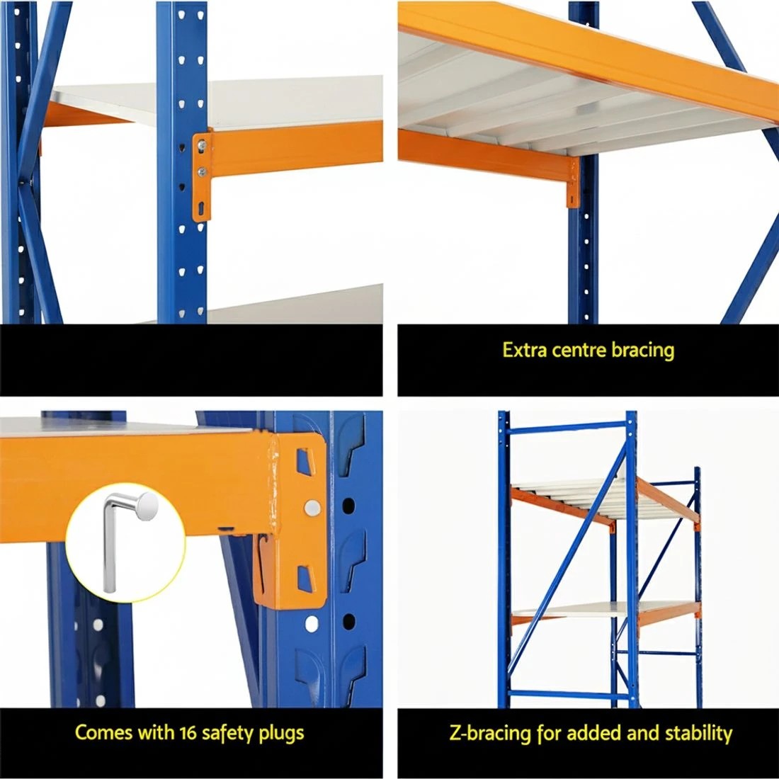 4 Giantz 2Mx2M Garage Shelving Warehouse Rack Pallet Racking Storage Shelf - Multi, 4 of 4
