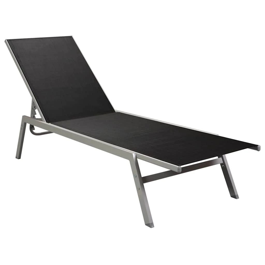 2 vidaXL Sun lounger Adjustable Armrests - Black, 2 of 7