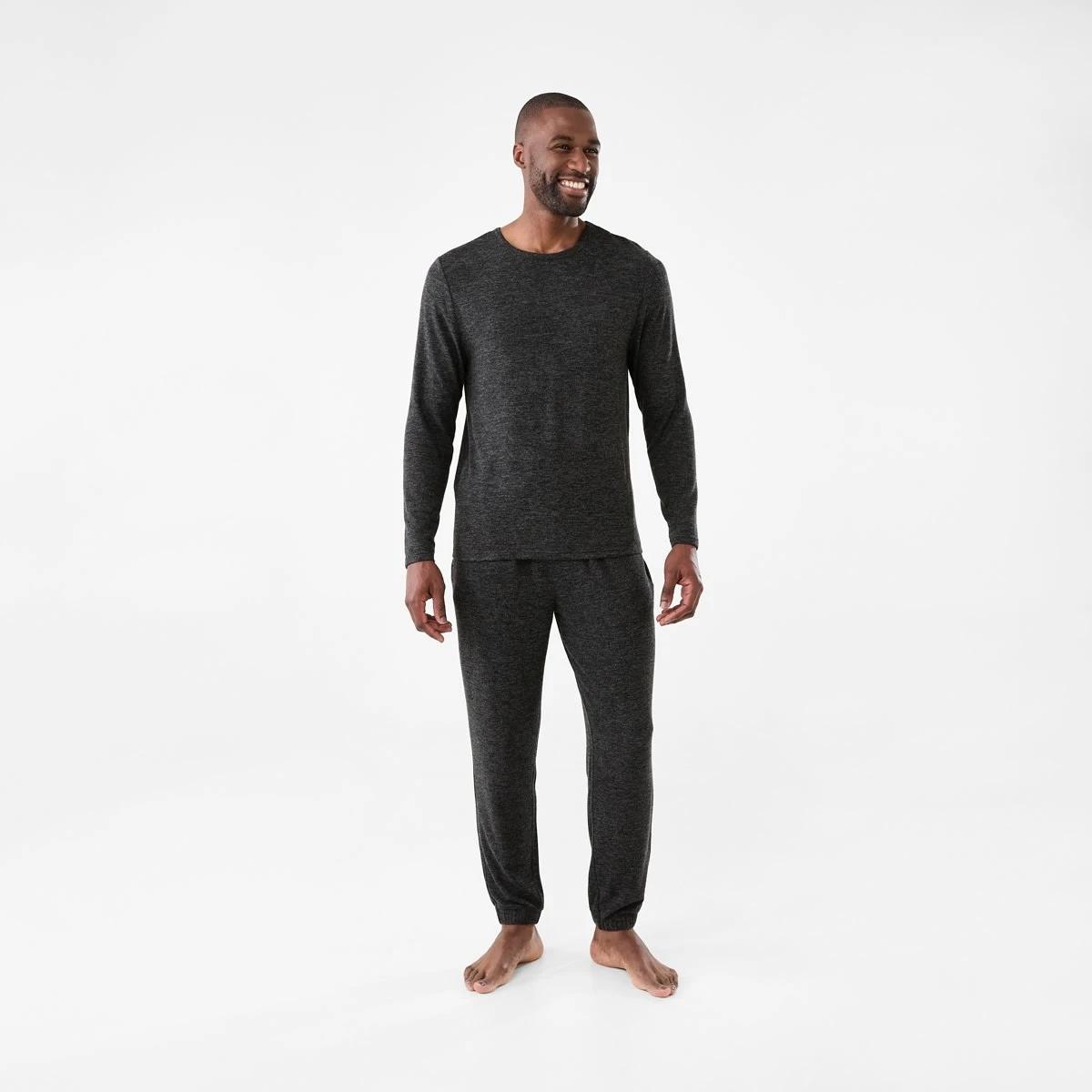 6 Brushed Slim Pants Blk Marle, 6 of 6