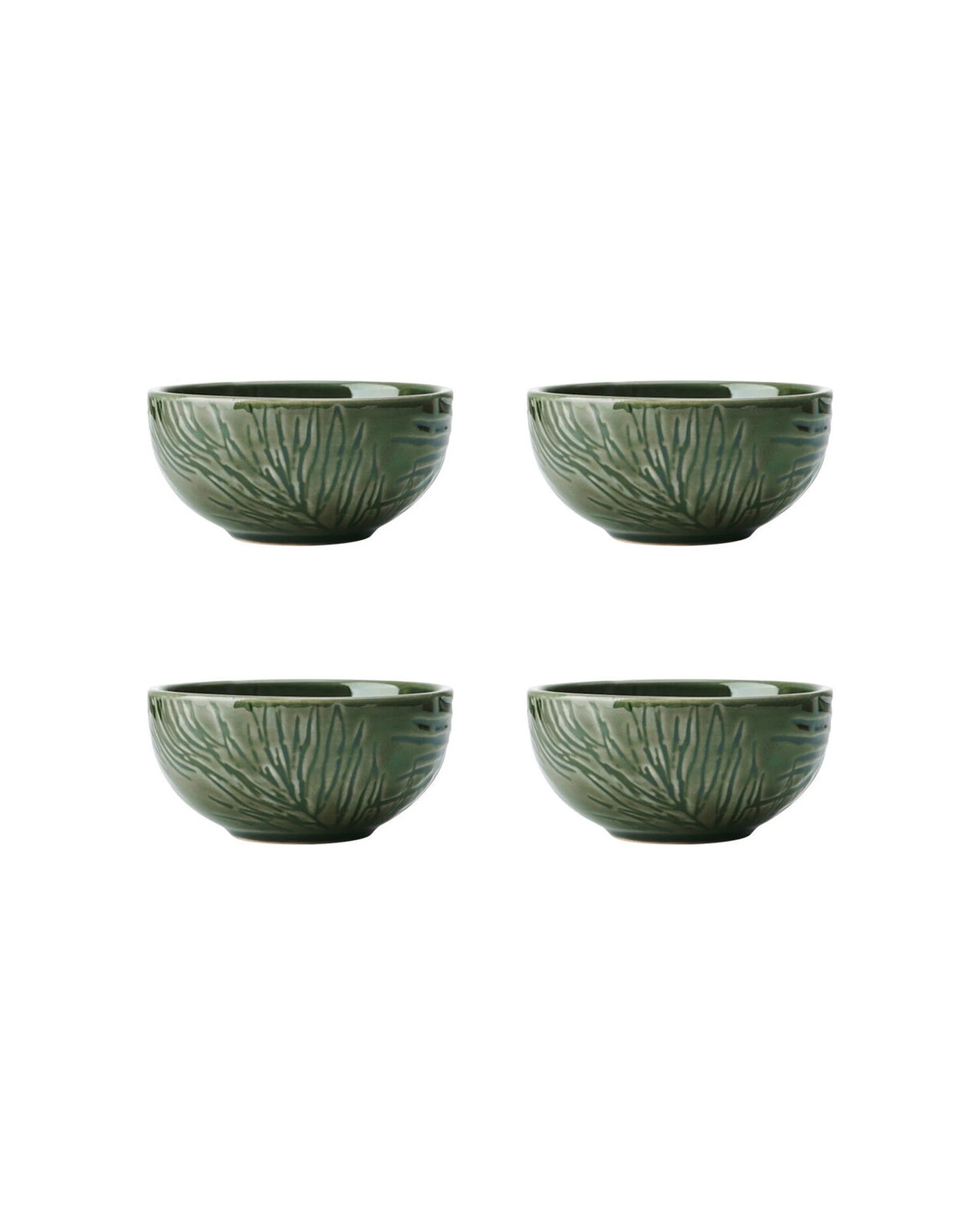 1 Mikasa 4pc Jardin Stoneware Dip Bowl Set 10cm - Green, 1 of 5