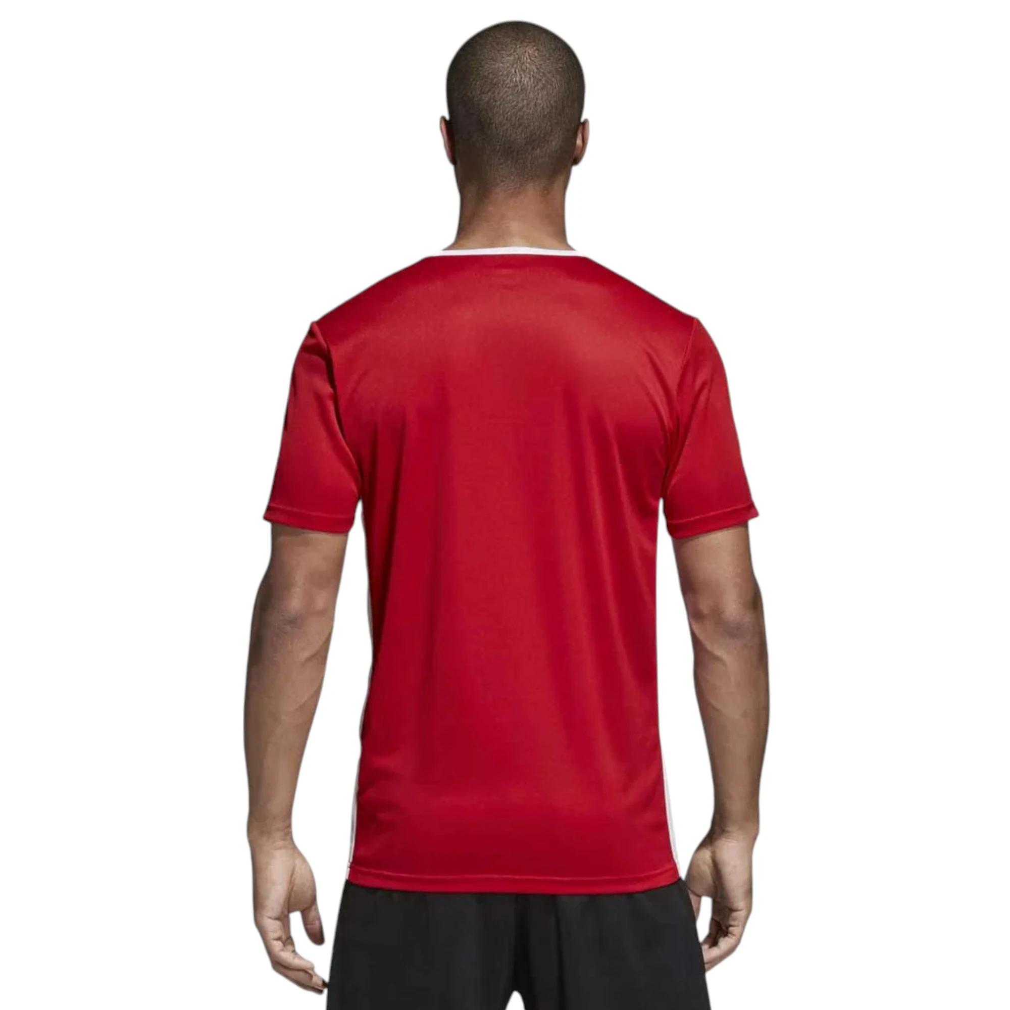 4 Adidas Mens Entrada 18 Red/ White Football T-Shirt Athletic Soccer Jersey RED/WHITE, 4 of 5