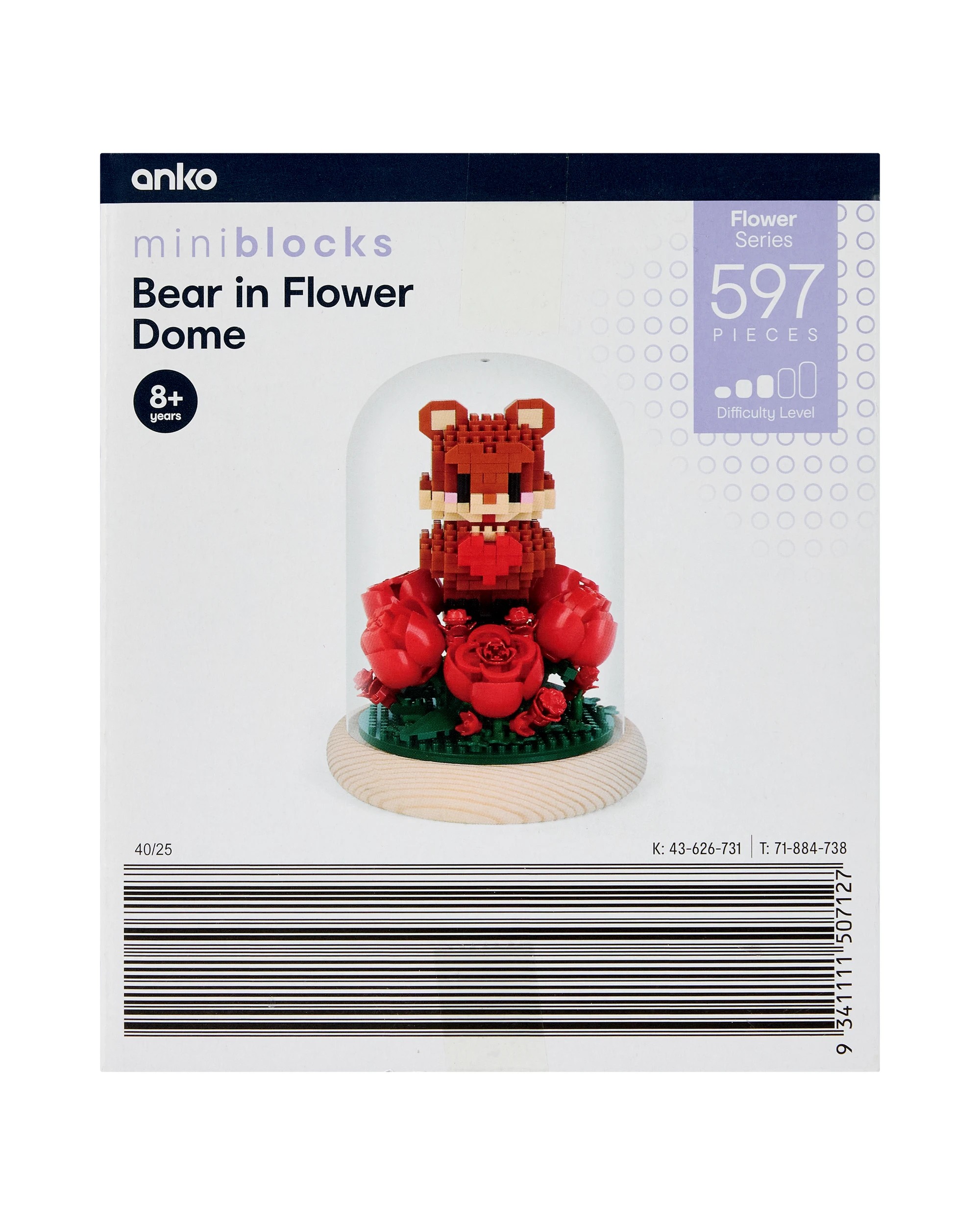 3 597 Piece Mini Blocks Flower Series: Bear in Flower Dome, 3 of 3