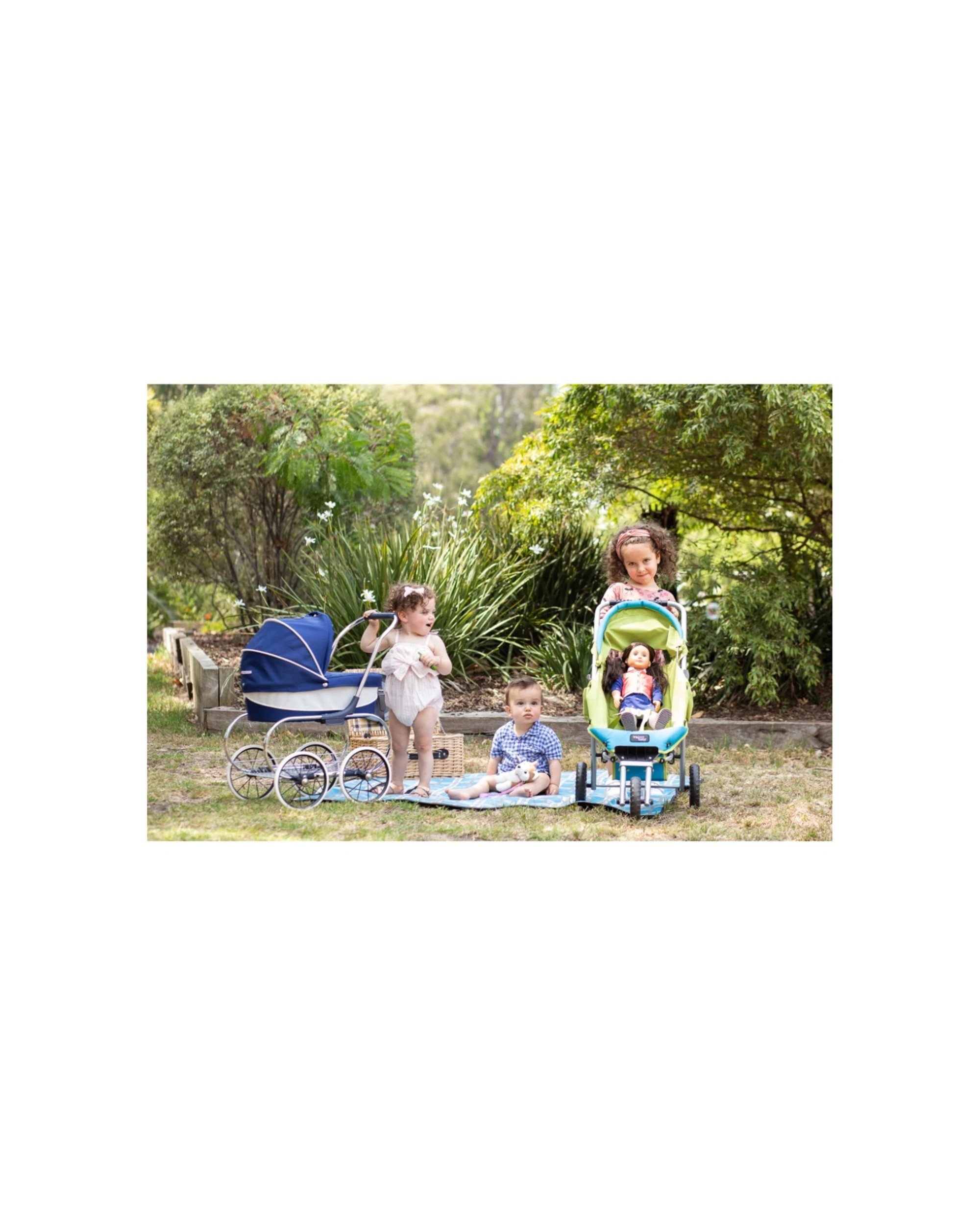 9 JustLikeMum Mini Marathon Doll Stroller Foldable Safety Harness Removable 3 - Green, 9 of 9