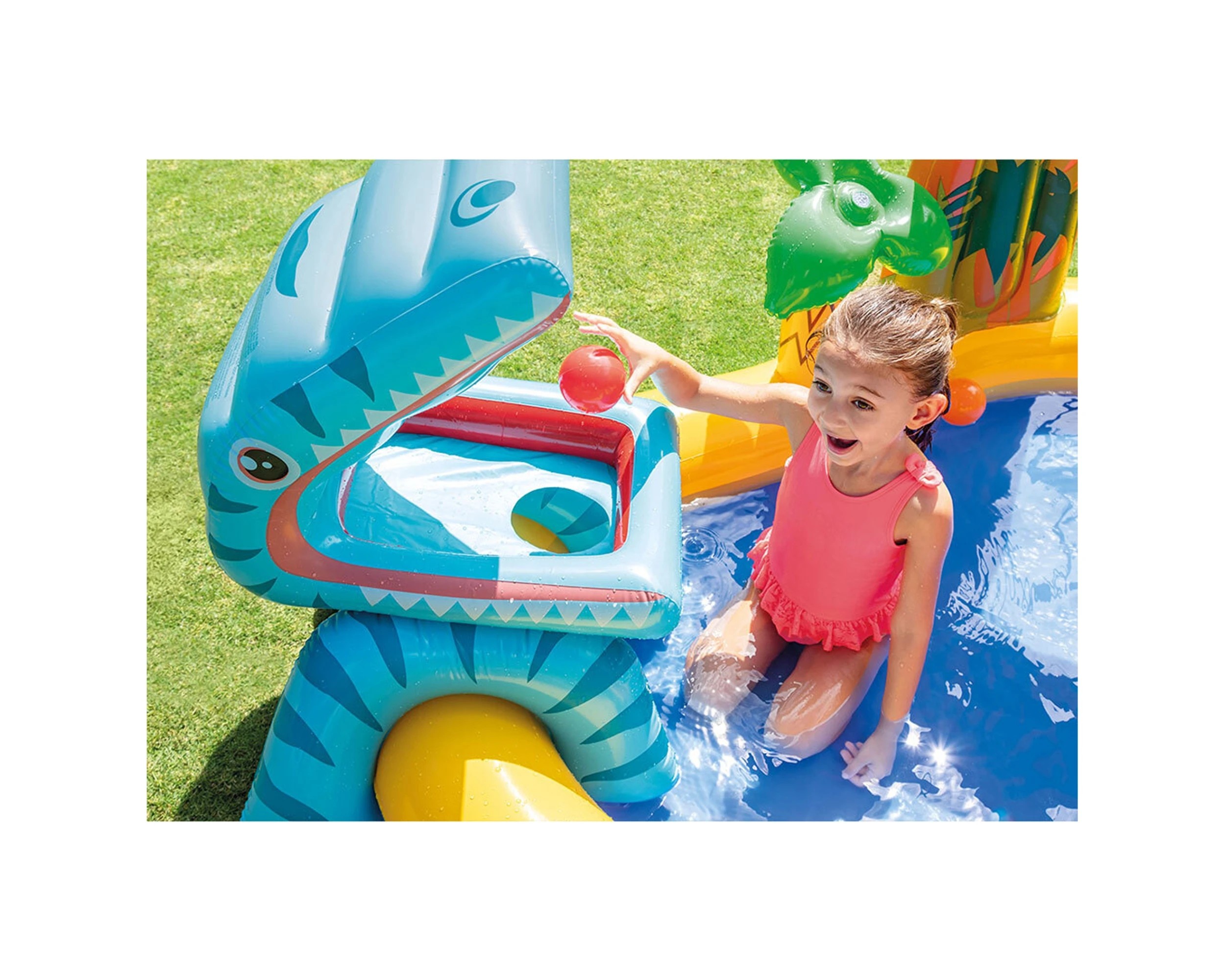 4 INTEX Dinosaur Play Centre Kids Pool With Slide 72Gal Capacity 10Ga Vinyl - Multi, 4 of 6